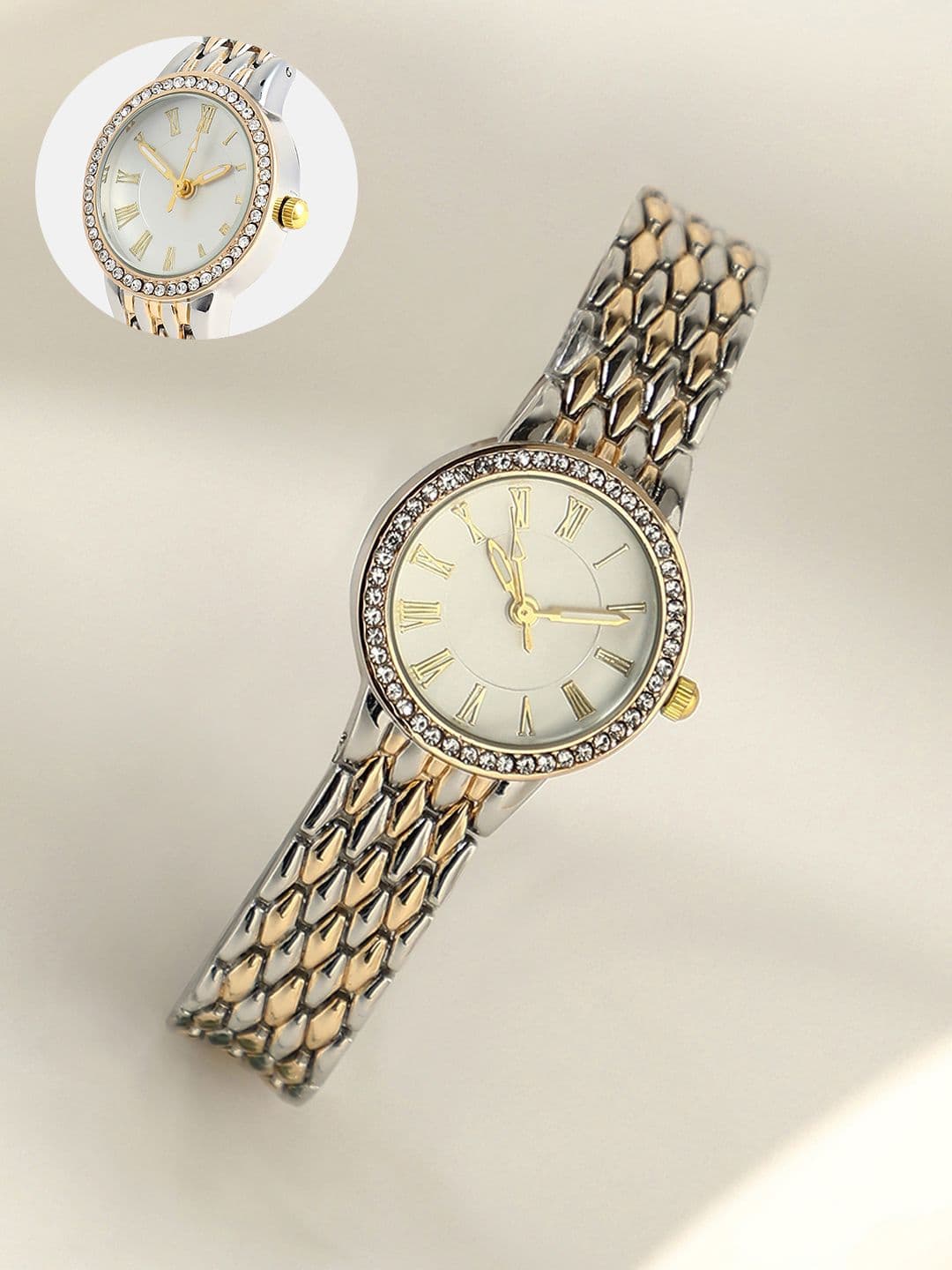 HAUTE SAUCE Women Embellished Dial & Stainless Steel Bracelet Style Straps Analogue Watch - view 1