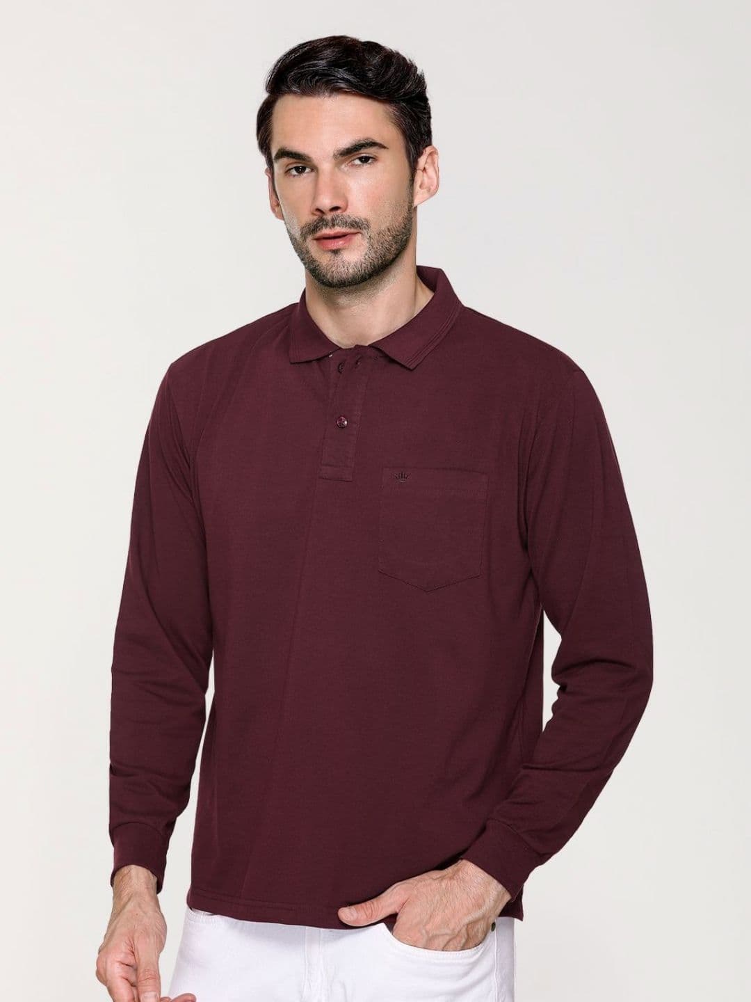 ARRAY Long-Sleeve Polo with Signature Pocket - view 1