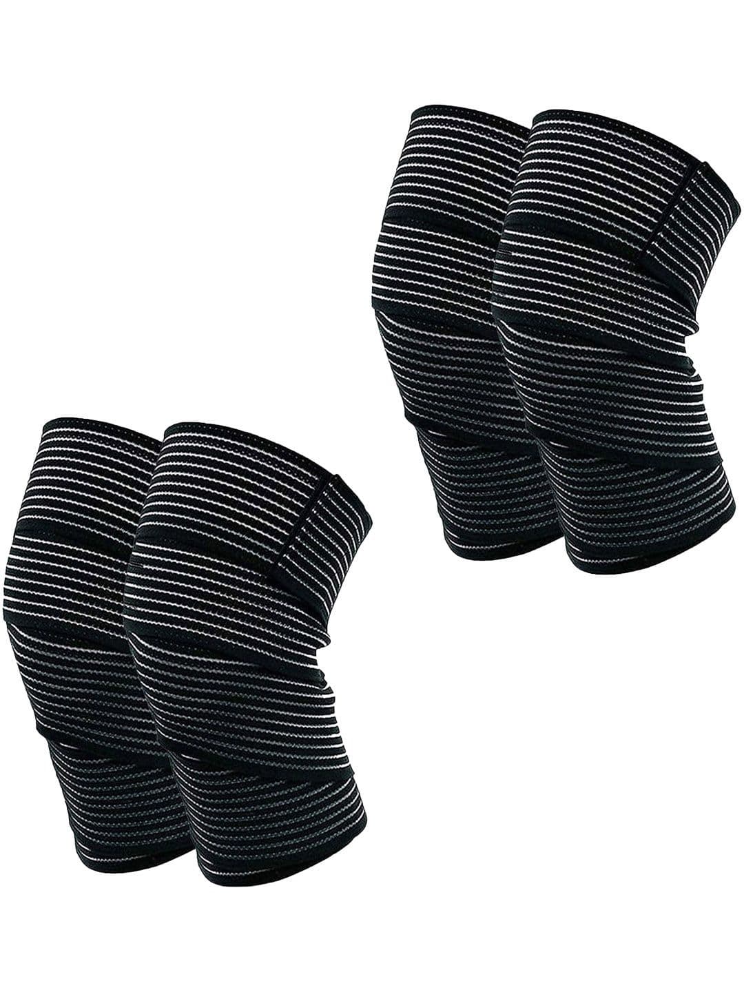 STRAUSS Pack Of 2 Anti-Slip Knee Compression Wraps Workout Accessories - view 1
