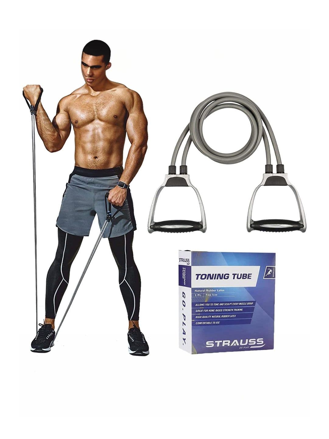 STRAUSS Resistance Double Toning Tube Workout Accessories - view 1
