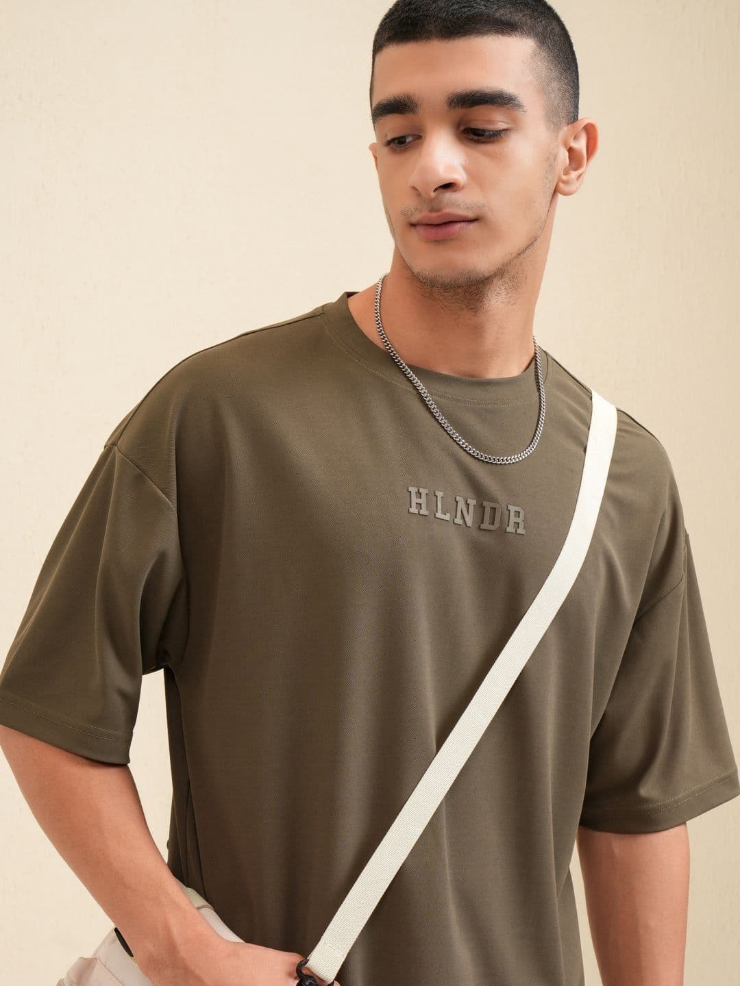 HIGHLANDER Men Solid Round Neck Oversized T-Shirt - view 1