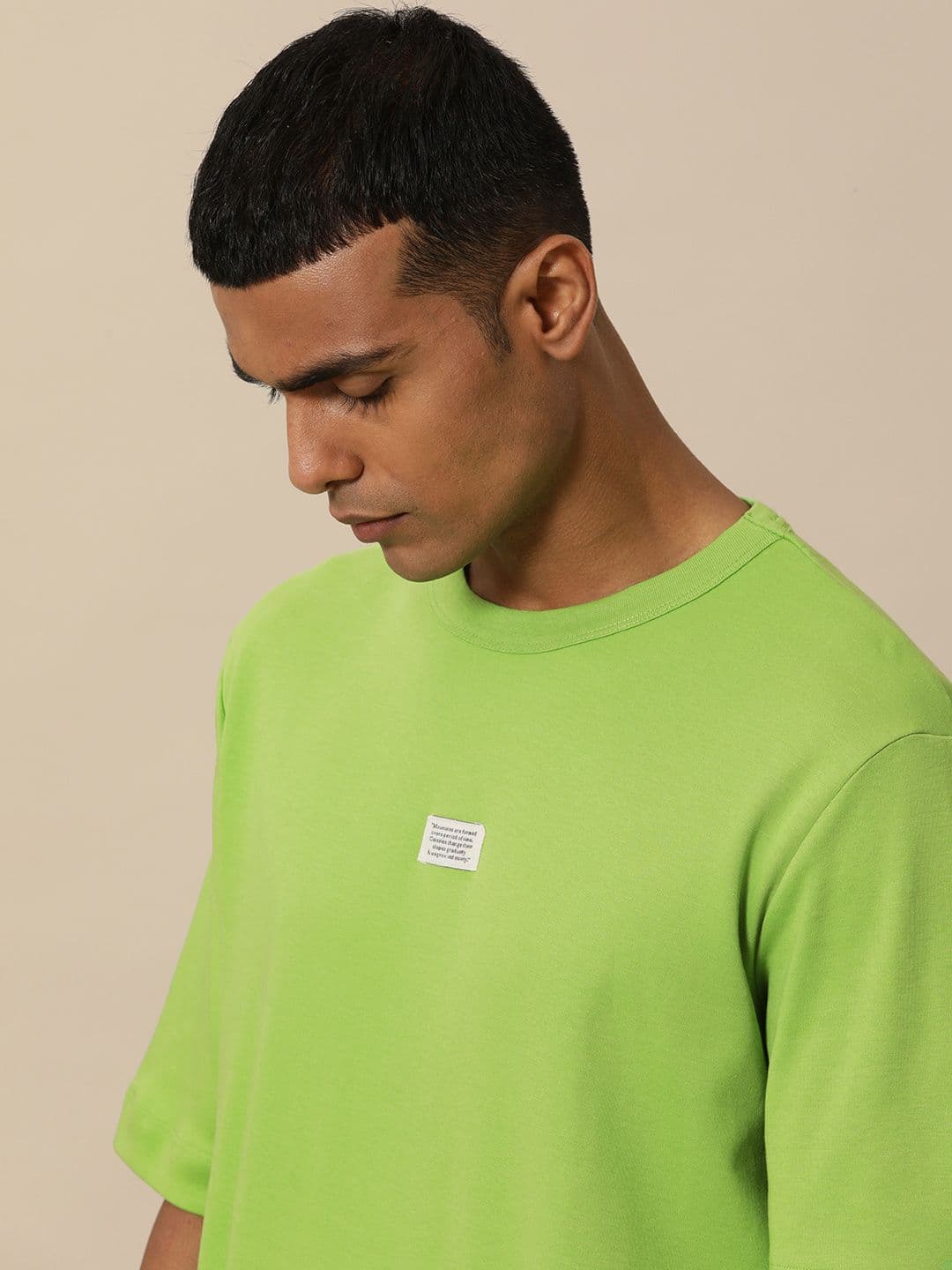 Mr Bowerbird Men Green Cotton Philosophy Oversized T-shirt - view 1