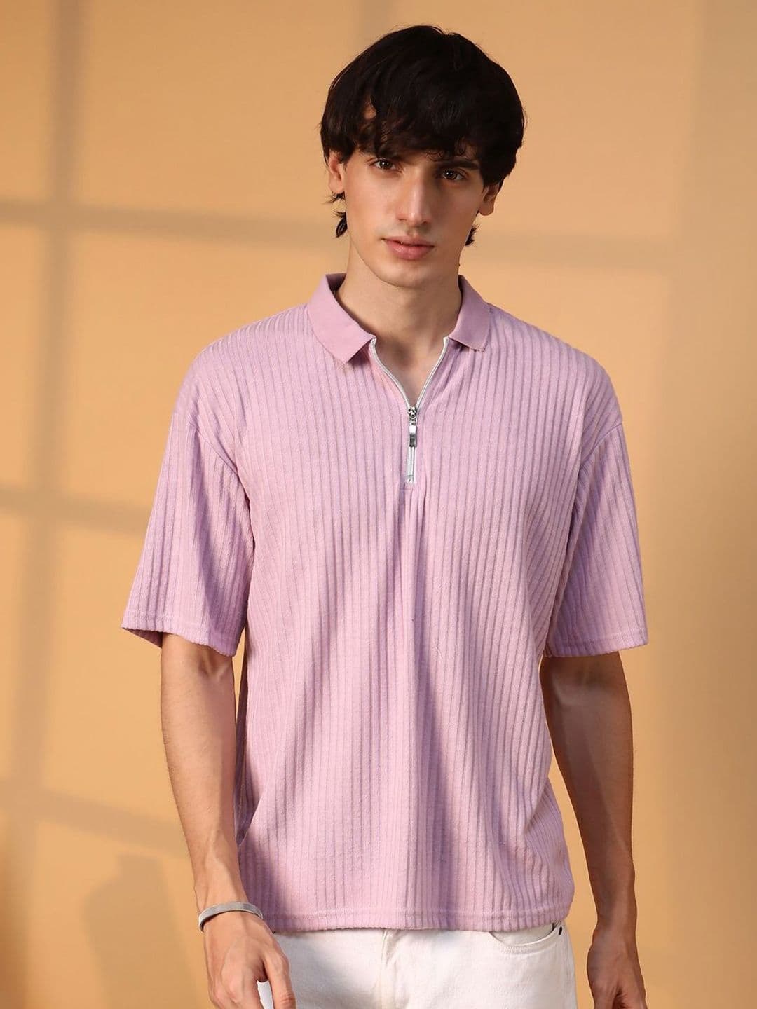 CAHOOT Men Self Design Polo Collar Cotton T-Shirt - view 1