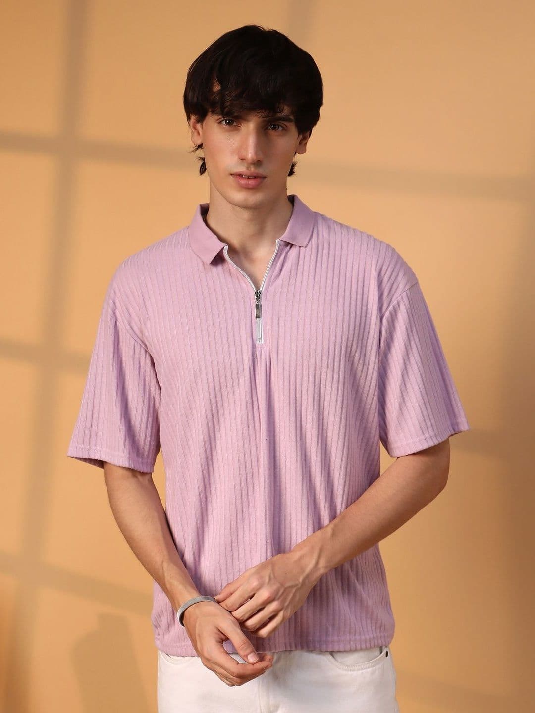 CAHOOT Men Self Design Polo Collar Cotton T-Shirt - view 1