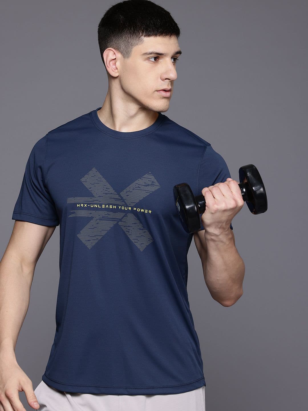 HRX by Hrithik Roshan Brand Logo Printed Training T-shirt - view 1
