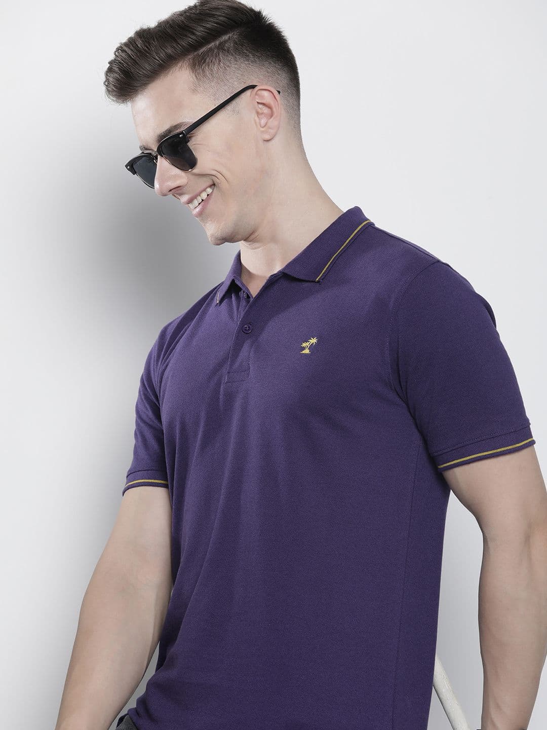 The Indian Garage Co Men Solid Polo Collar T-shirt - view 1