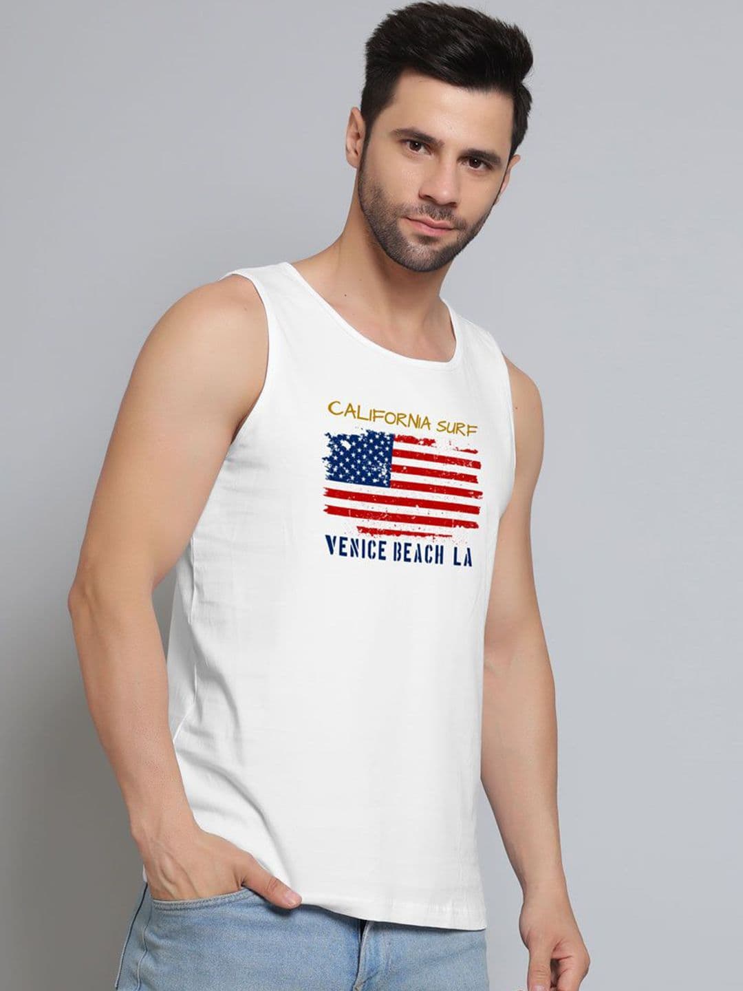 DAB SHARK Men Printed Sleeveless Innerwear Gym Vests - view 1