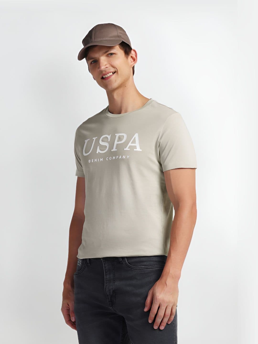 U.S. Polo Assn. Denim Co. Men Typography Printed Round Neck Cotton Slim Fit T-Shirt - view 1