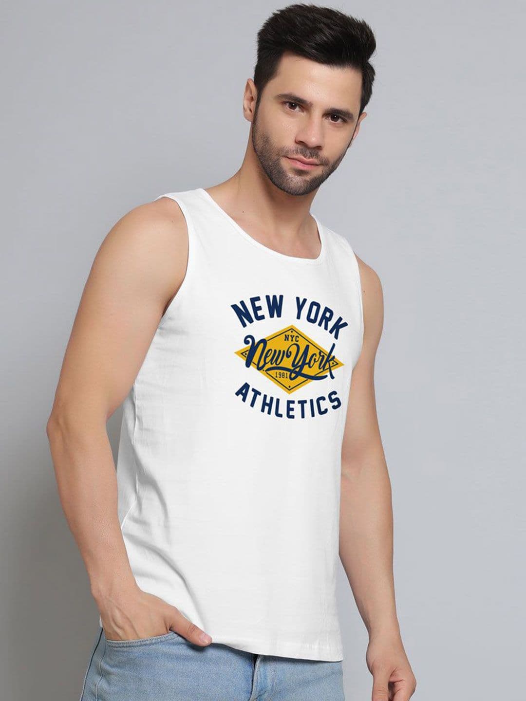DAB SHARK Printed Cotton Gym Vests DS-SDO-04-WH-XS-White - view 1