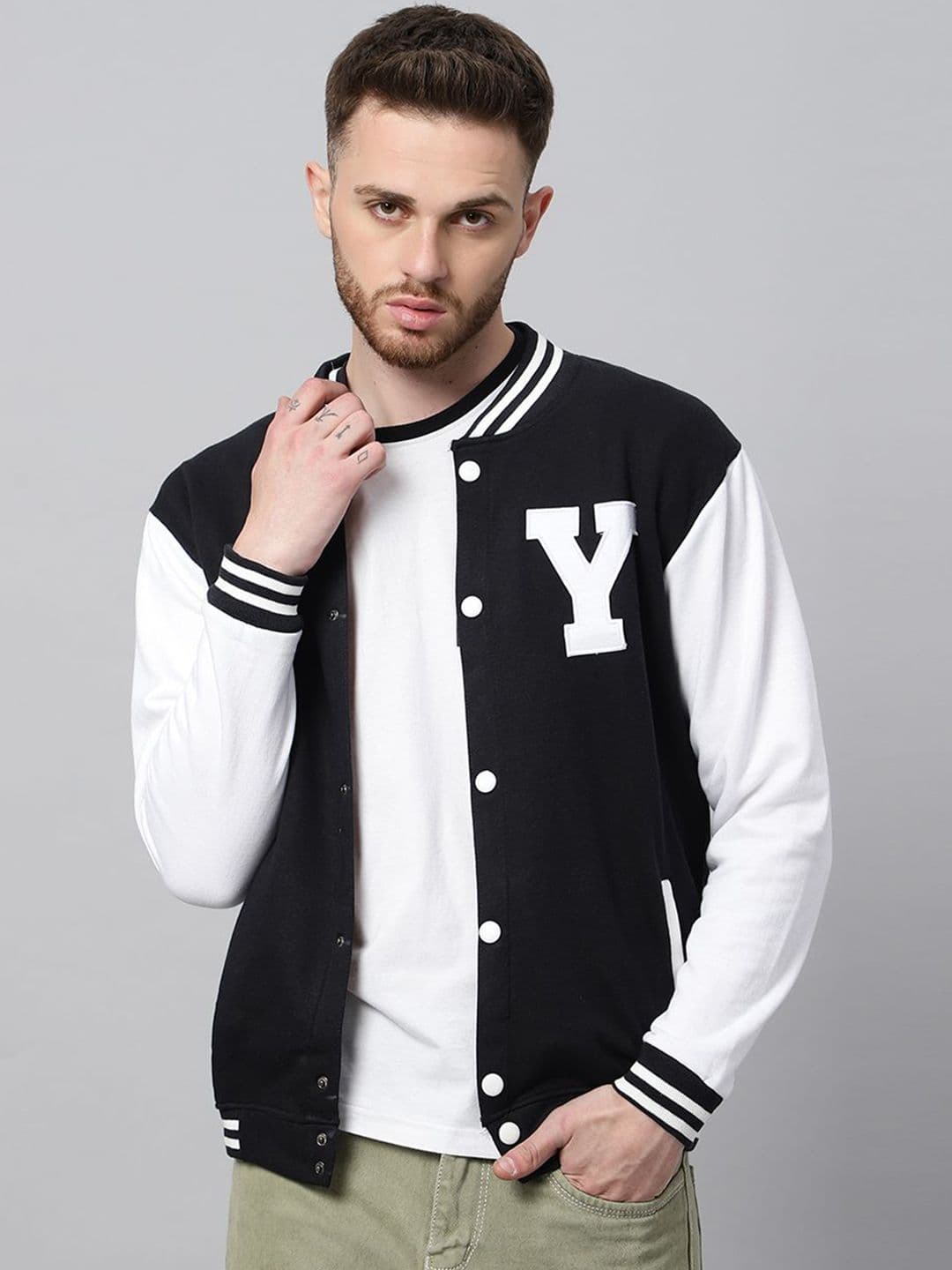 Be Savage Men Windcheater Outdoor Sporty Jacket with Patchwork - view 1