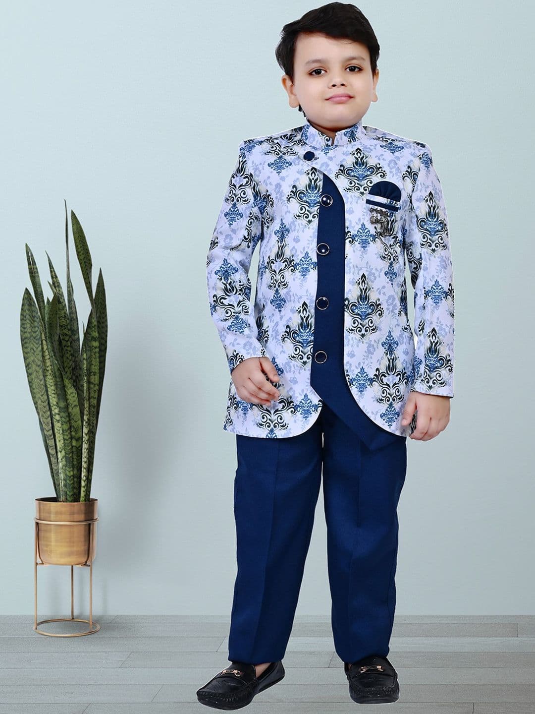 BAESD Boys Printed Sherwani Set - view 1
