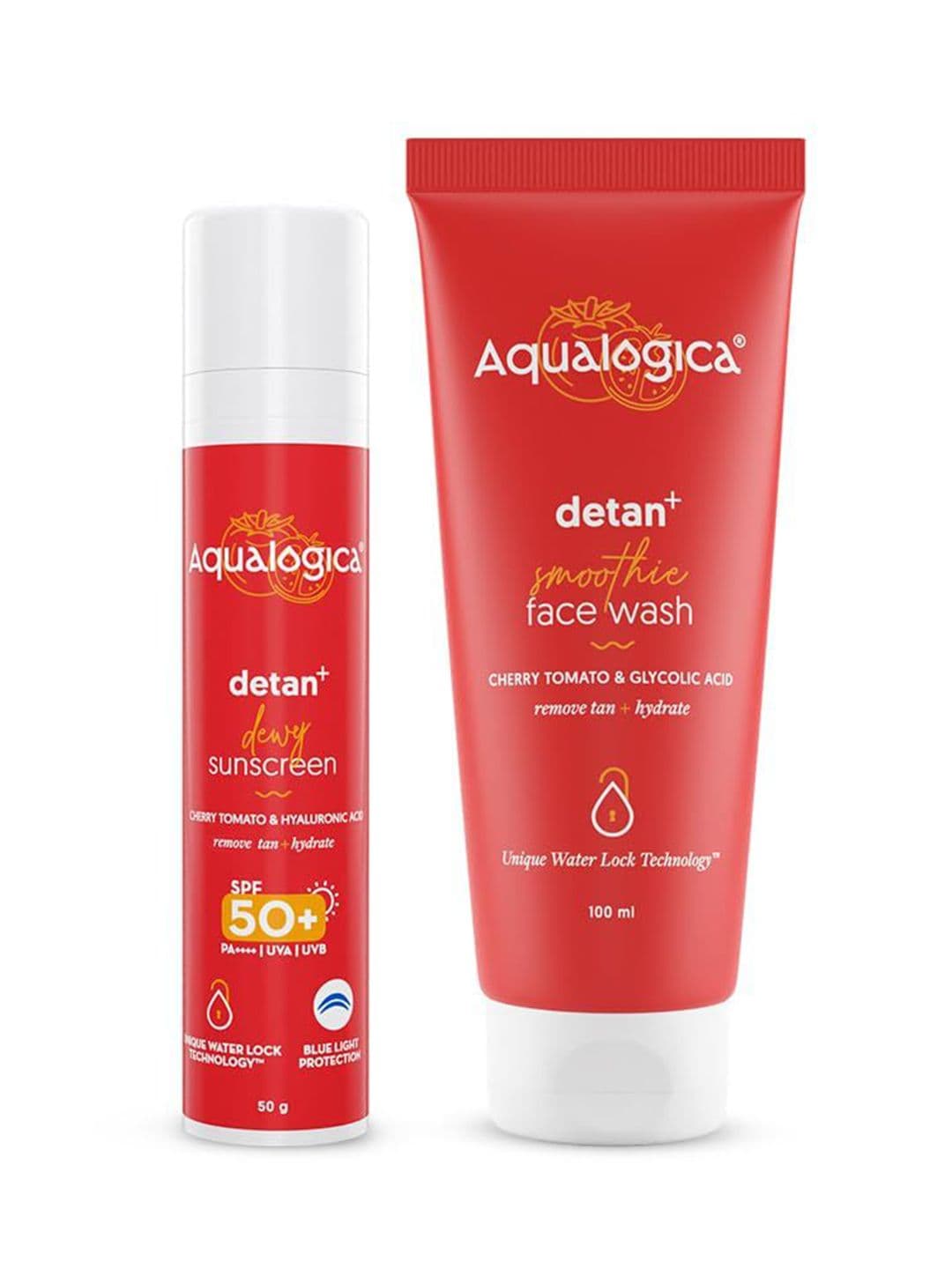 Aqualogica Detan Smoothie Face Wash 100ml & Detan Dewy Sunscreen 50g - view 1