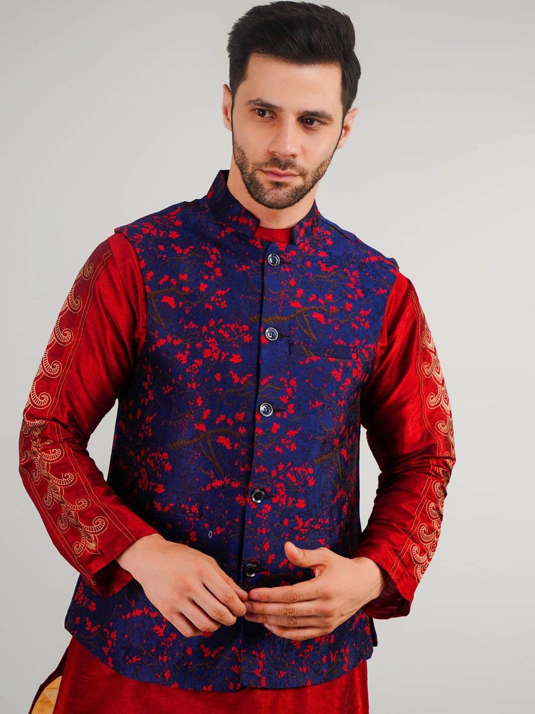 Valencia Fashion Woven Design Nehru Jacket - view 1