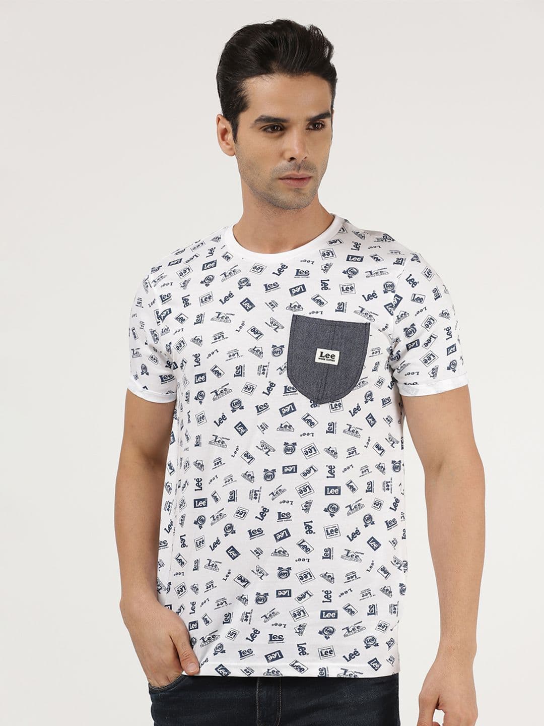 Lee Men White Printed Slim Fit T-shirt - view 1