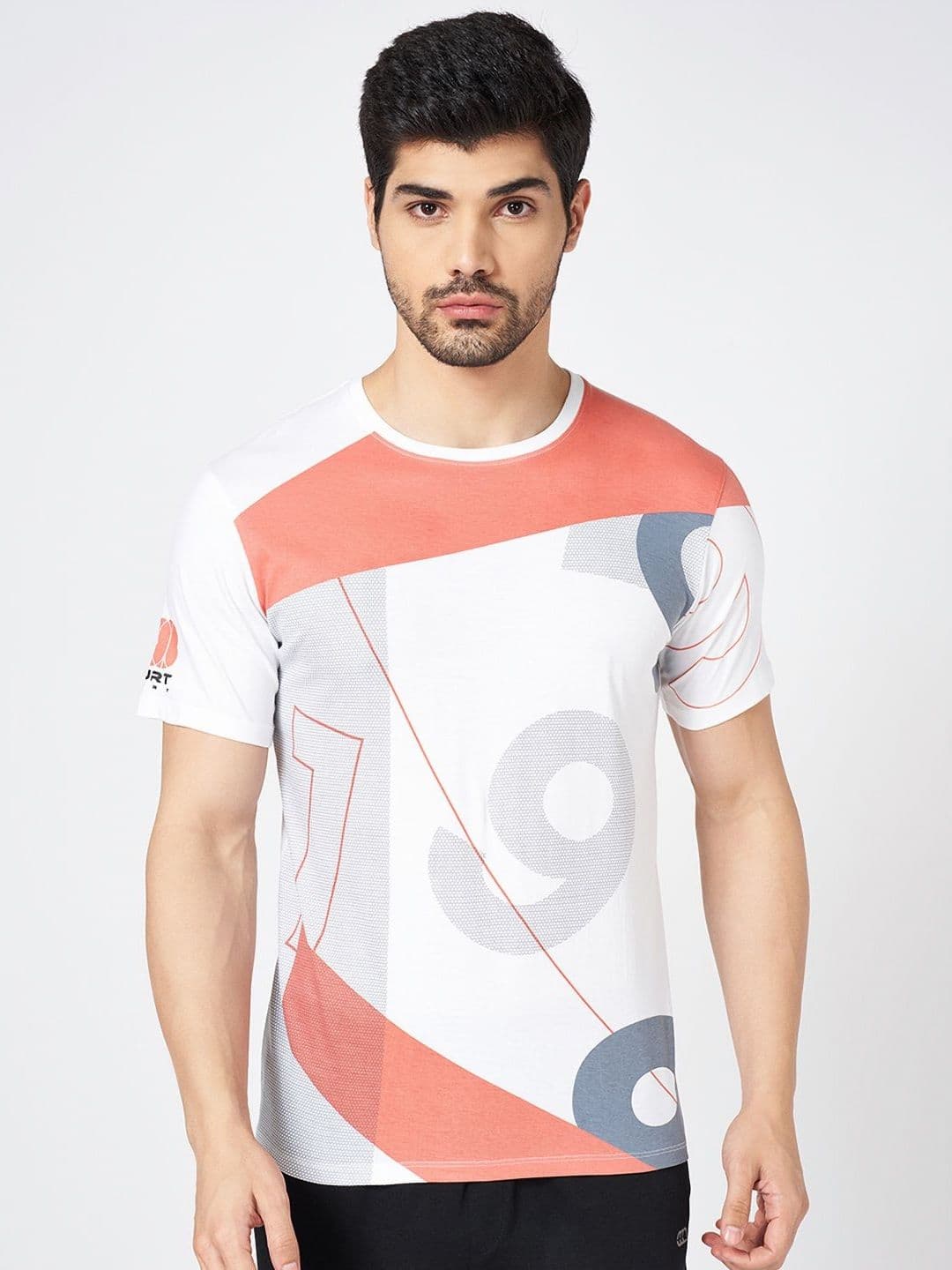 Ajile by Pantaloons Men Printed Applique Slim Fit T-shirt - view 1