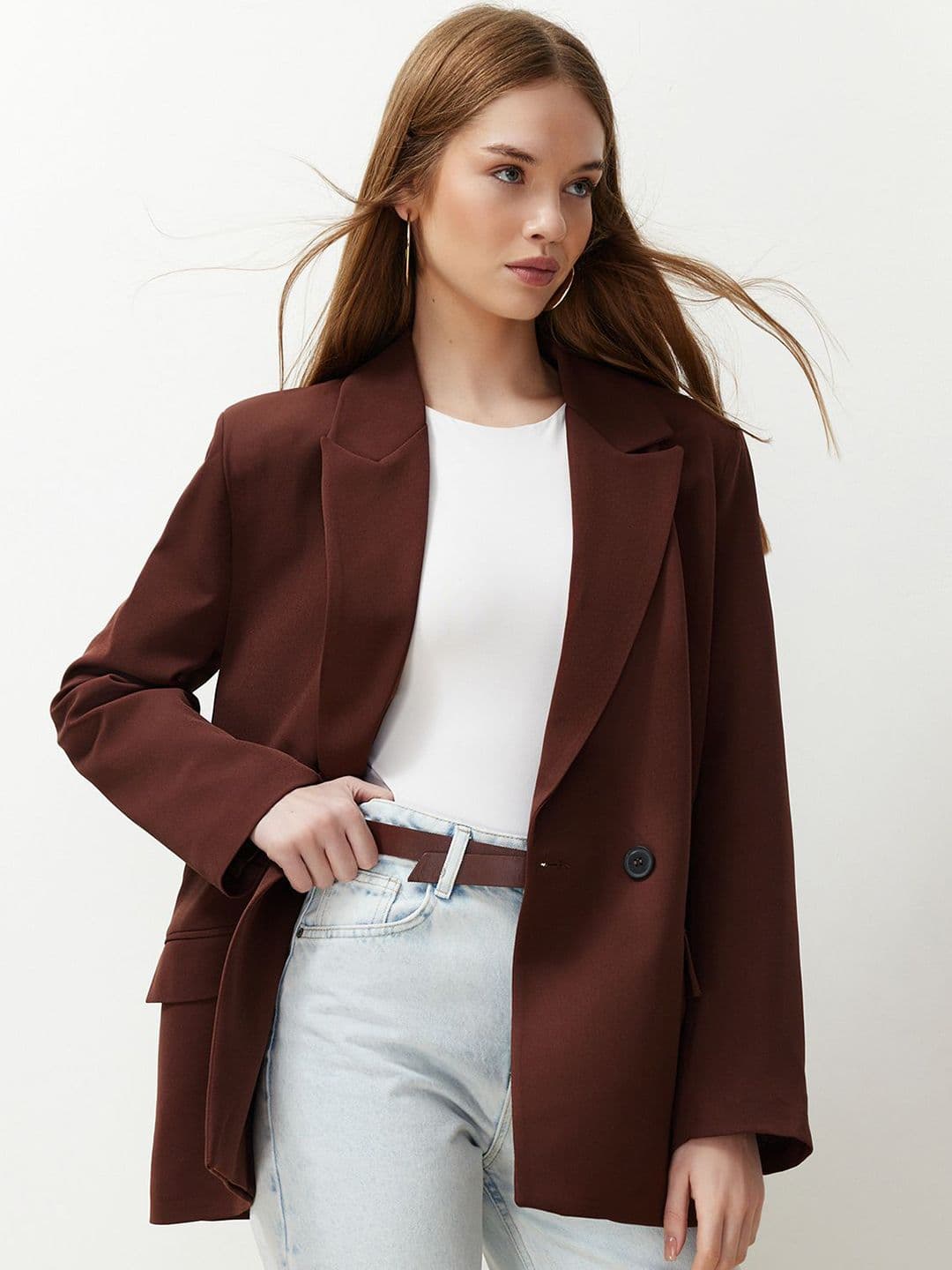 Trendyol Notched Lapel Double Breasted Casual Blazer - view 1