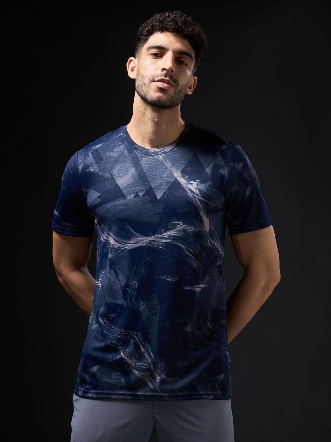 Technosport Men UPF50 Abstract Printed Round Neck Slim Fit T-shirt - view 1