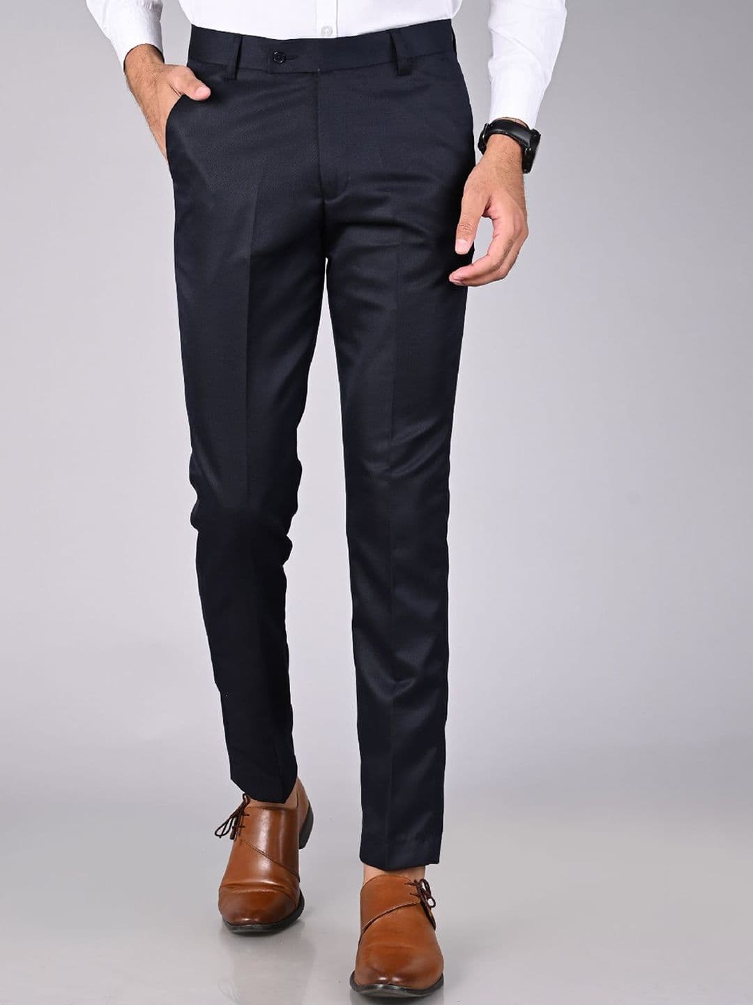 MANCREW Men Smart Regular Fit Easy Wash Formal Trousers - view 1