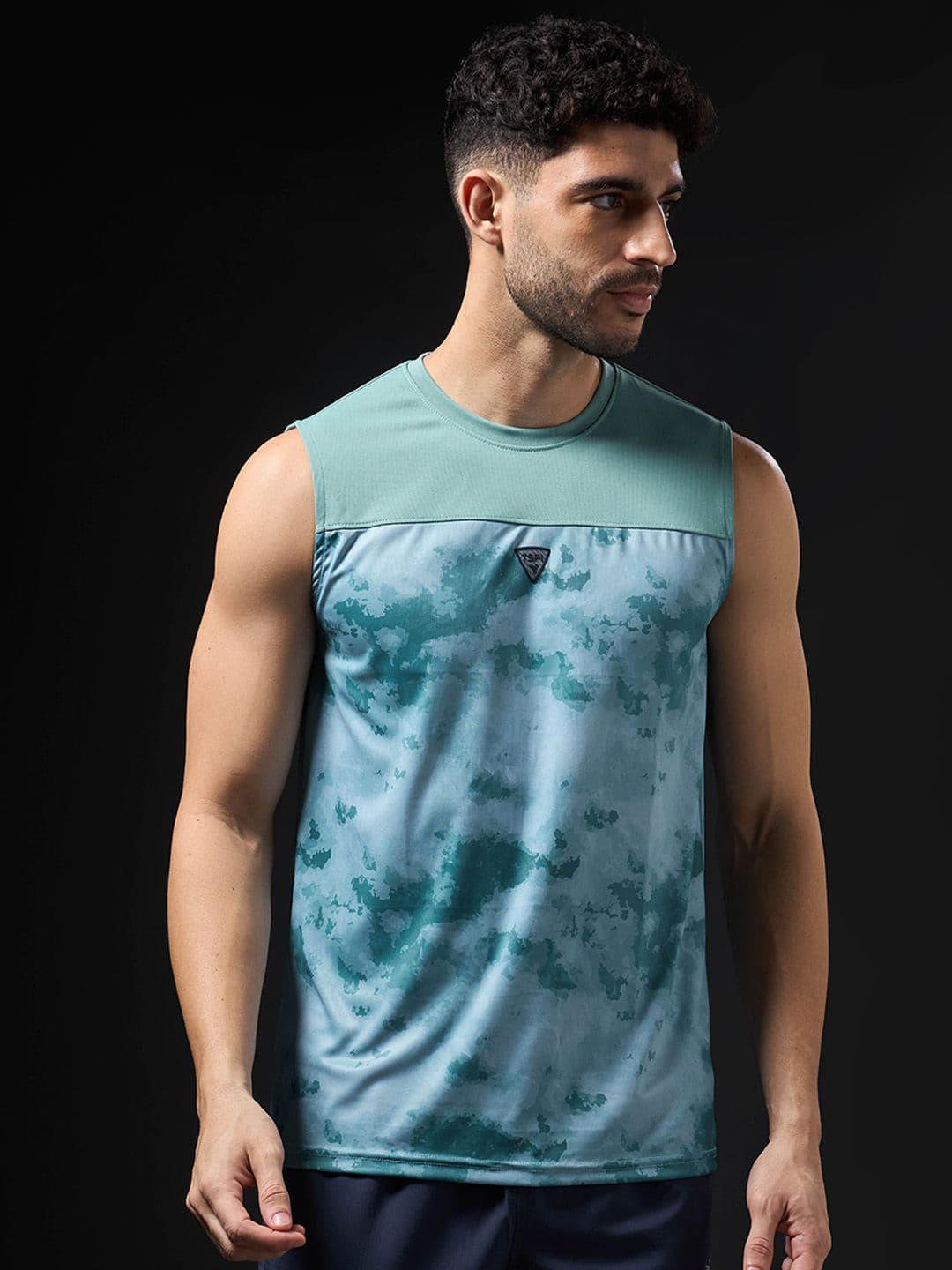Technosport Men Jacquard Slim Fit Round Neck Sports T-shirt with DOUBLE COOL - view 1