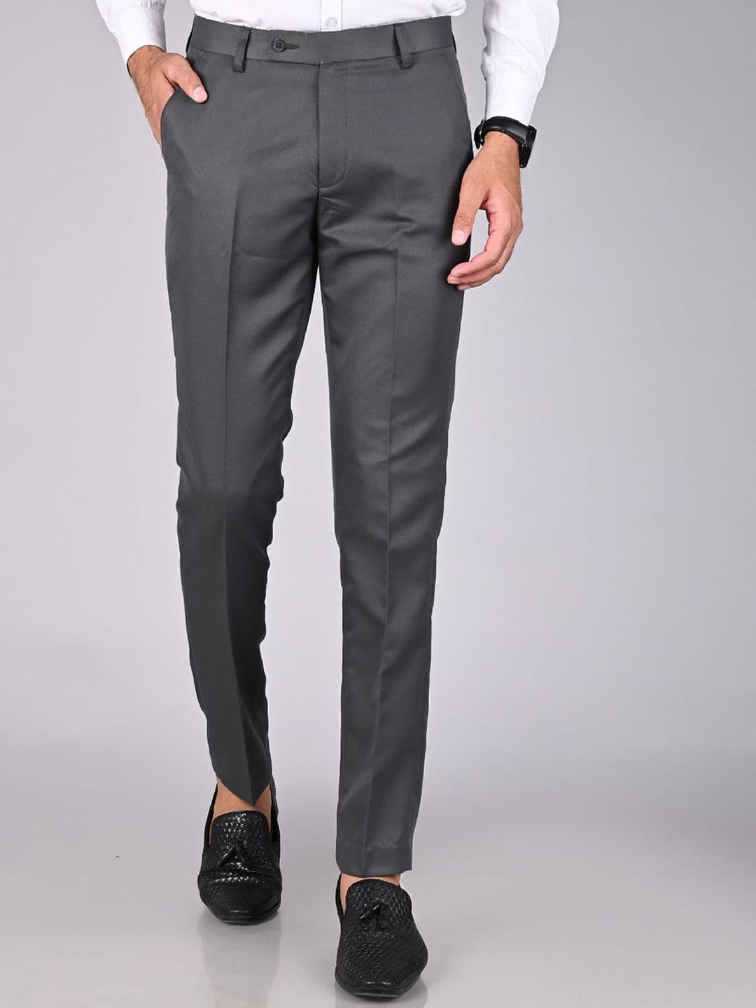 MANCREW Men Smart Mid-Rise Easy Wash Formal Trousers - view 1