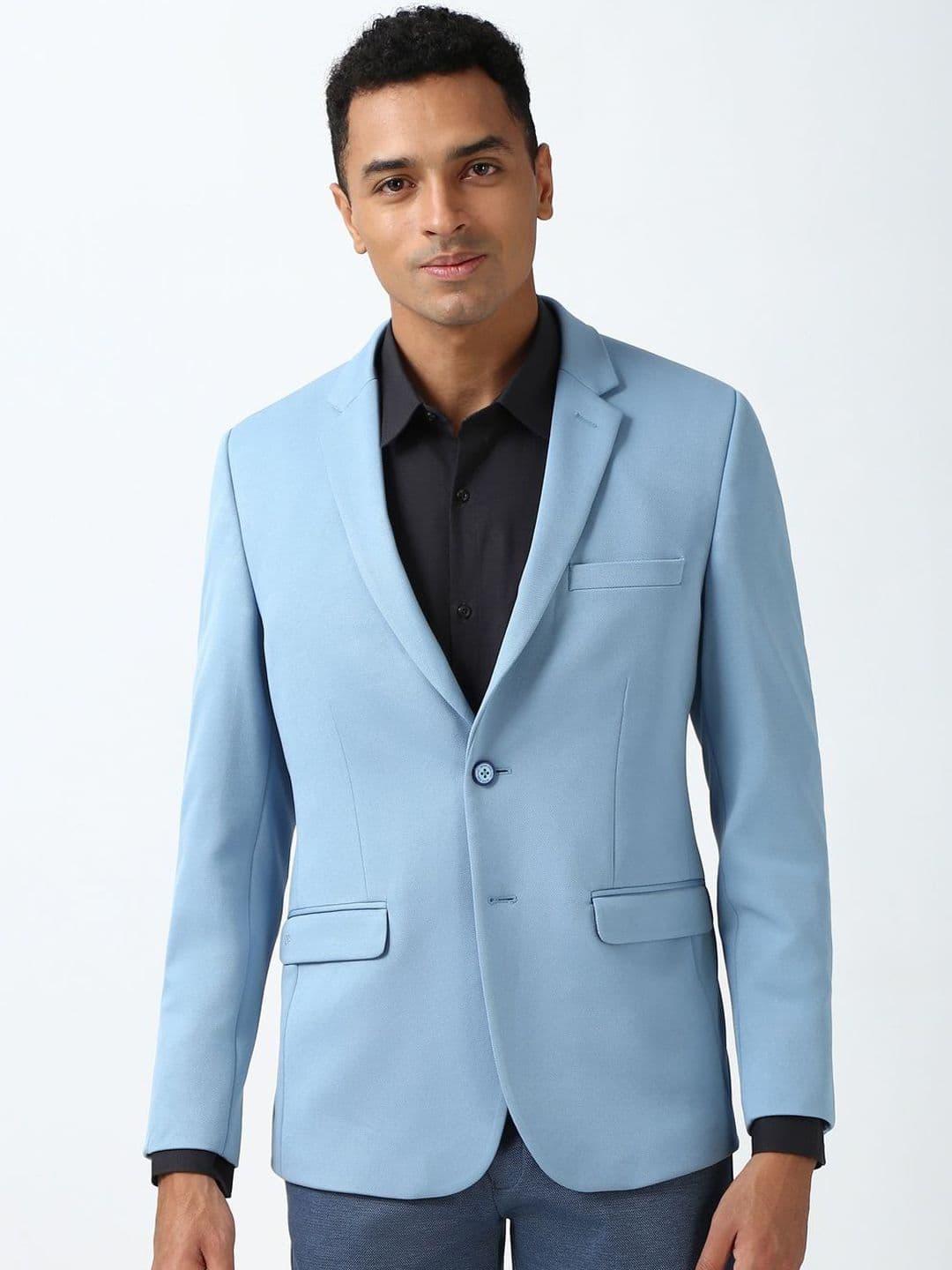 Peter England Elite Textured Slim Fit Single Breasted Formal Blazers - view 1