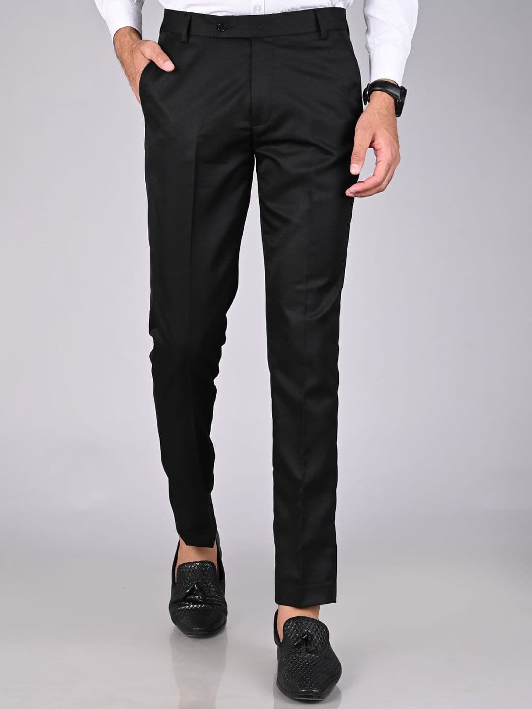 MANCREW Men Smart Easy Wash Solid Formal Trousers - view 1
