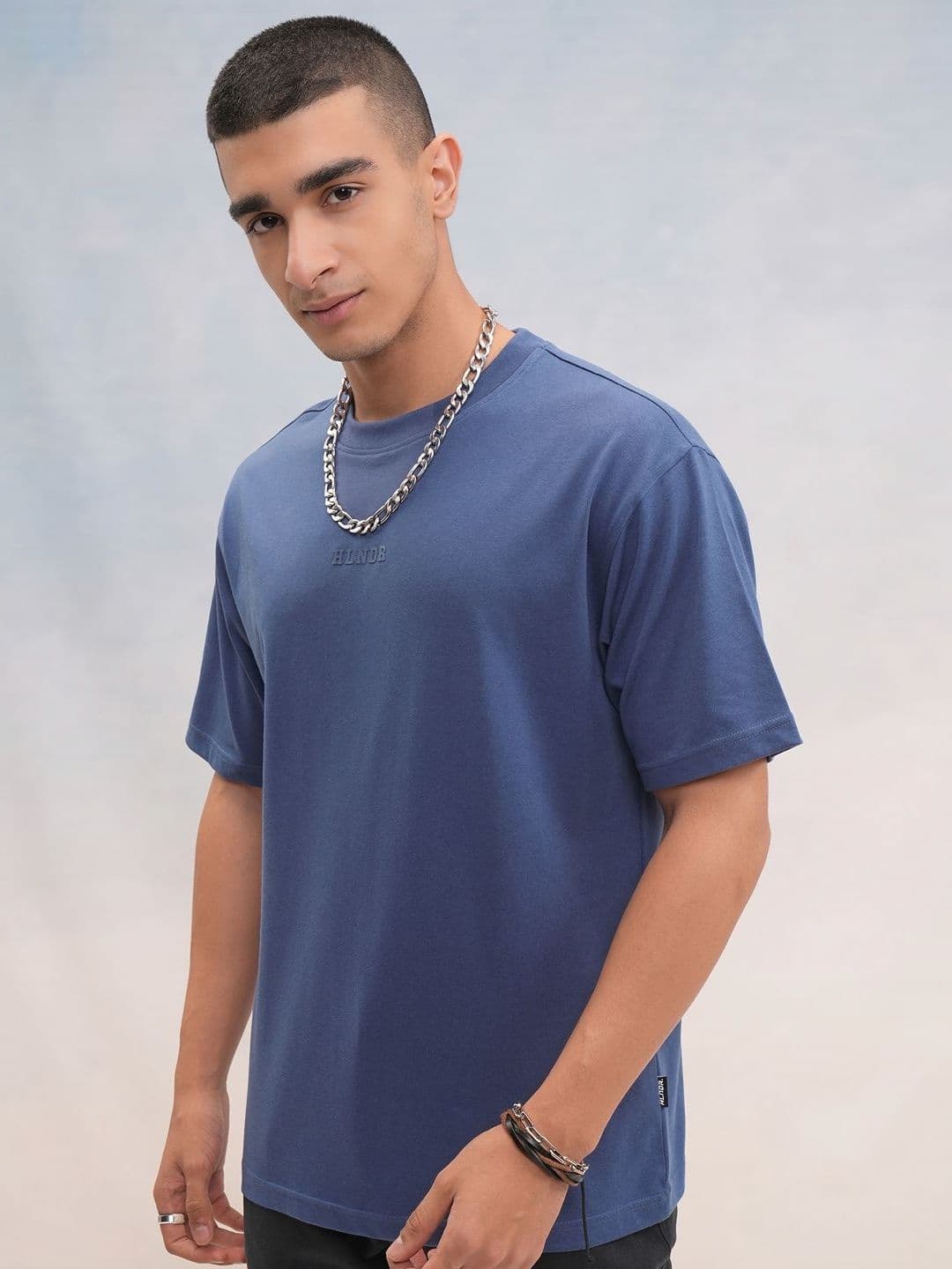 HIGHLANDER Men Brand Logo Printed Round Neck Cotton Oversized T-shirt - view 1