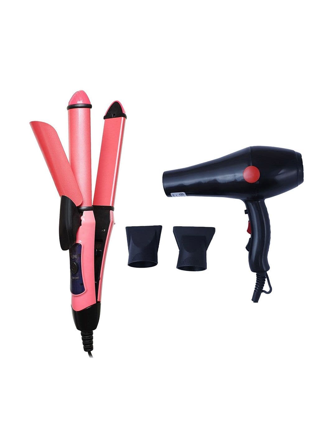 NIRVANI Set of 2800 Professional Hair Dryer & NHC-2009 2-In-1 Hair Straightener Curler - view 1