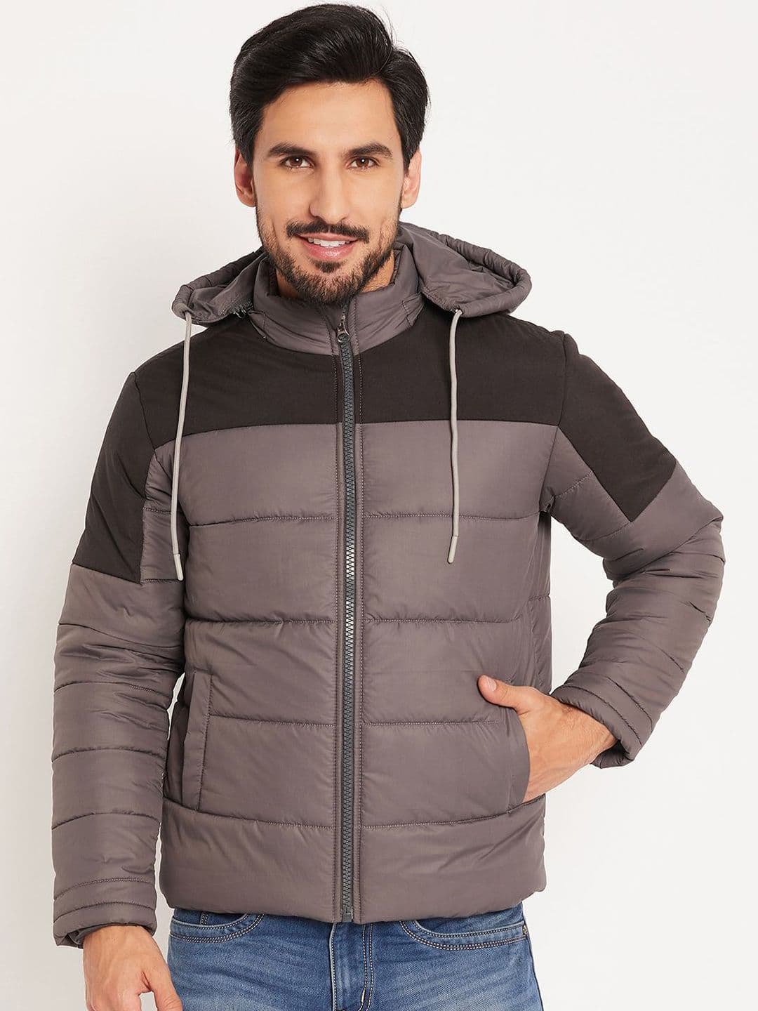 VERO AMORE Men Colourblocked Quilted Hooded Jacket - view 1