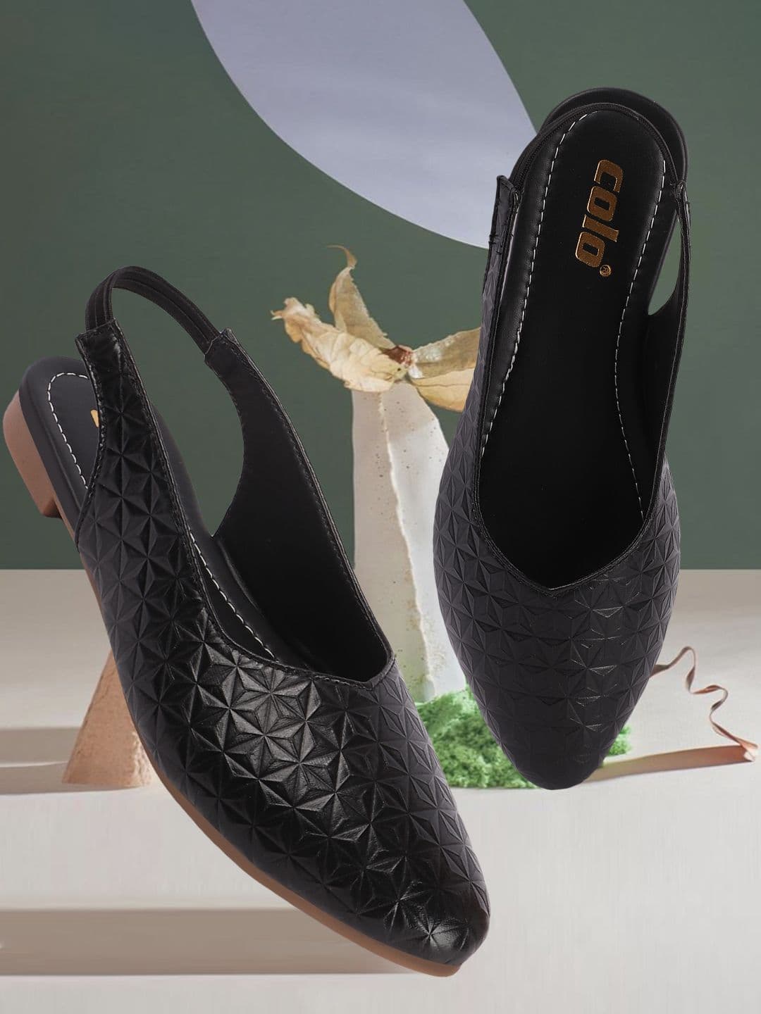 Colo Women Textured Pointed Toe Slingback Flats - view 1