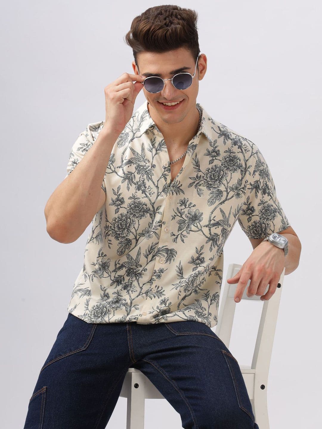 BULLMER Men Standard Opaque Printed Casual Shirt - view 1