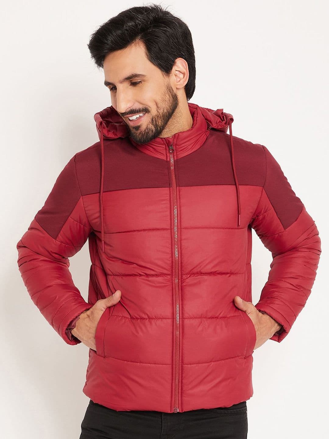 VERO AMORE Men Colourblocked Quilted Hooded Jacket - view 1