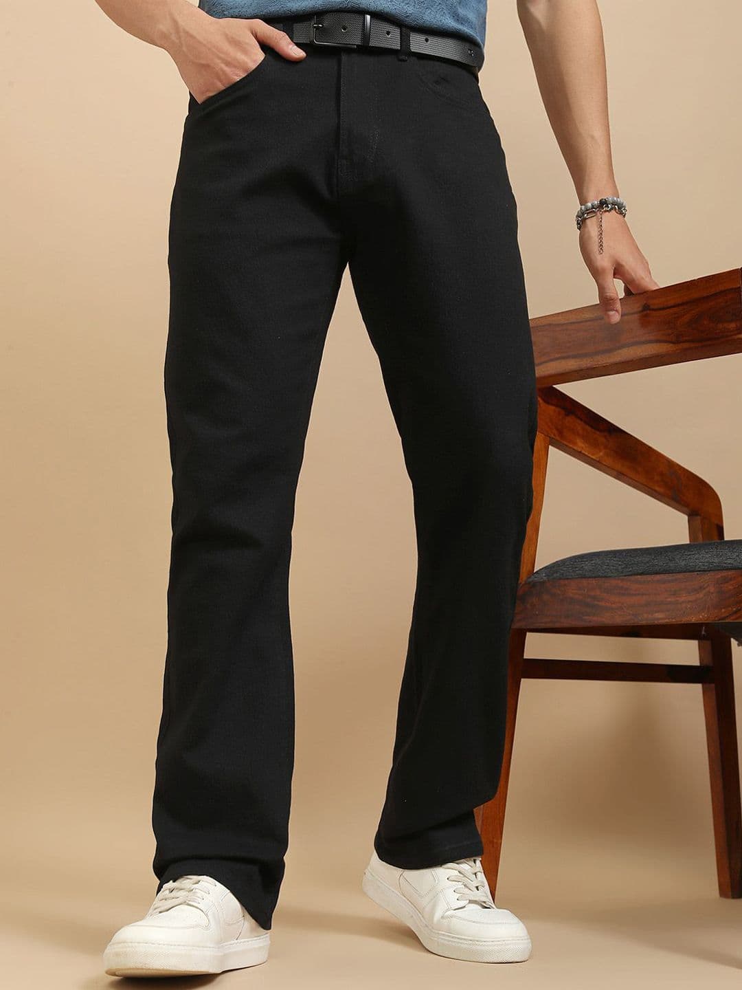 HIGHLANDER Men Black Boot Cut Jeans - view 1