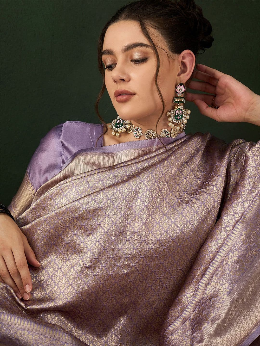 Sangria Woven Design Saree With Blouse Piece - view 1