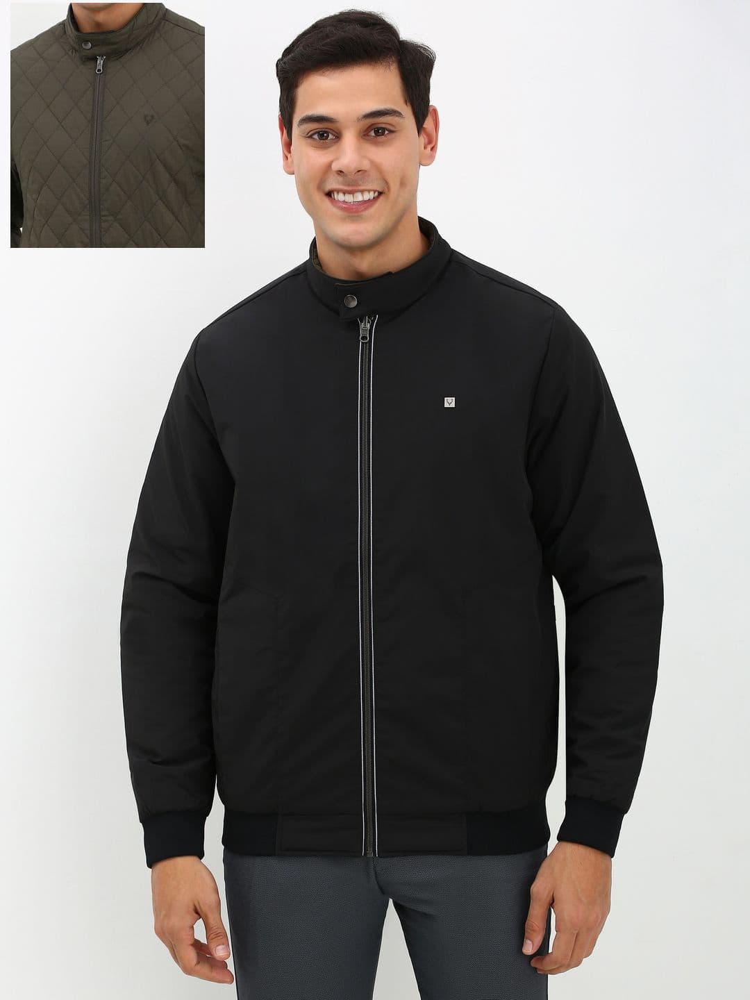 Allen Solly Men Solid Reversible Open Front Jacket - view 1