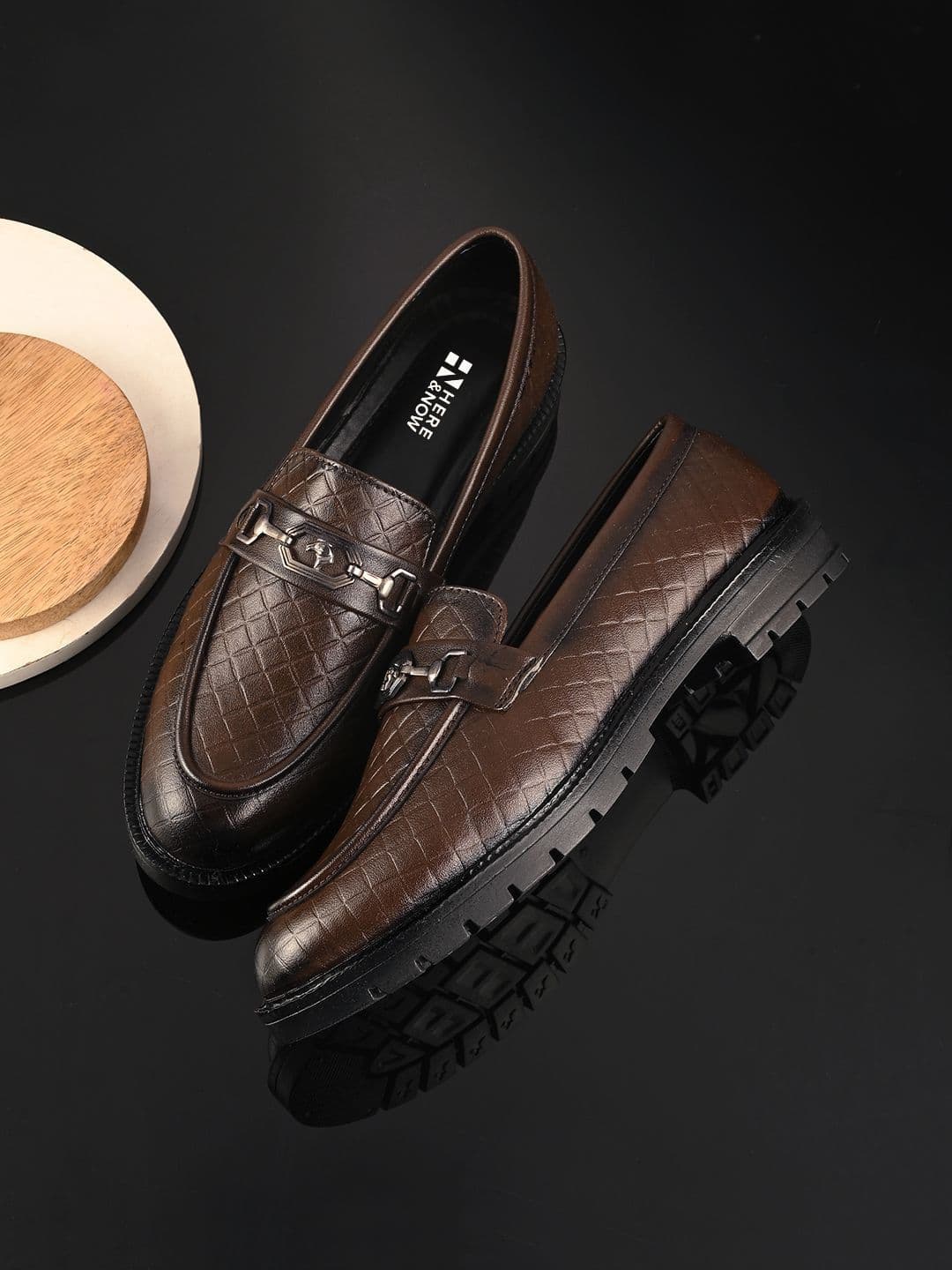 HERE&NOW Men Textured Loafers Formal Shoes - view 1