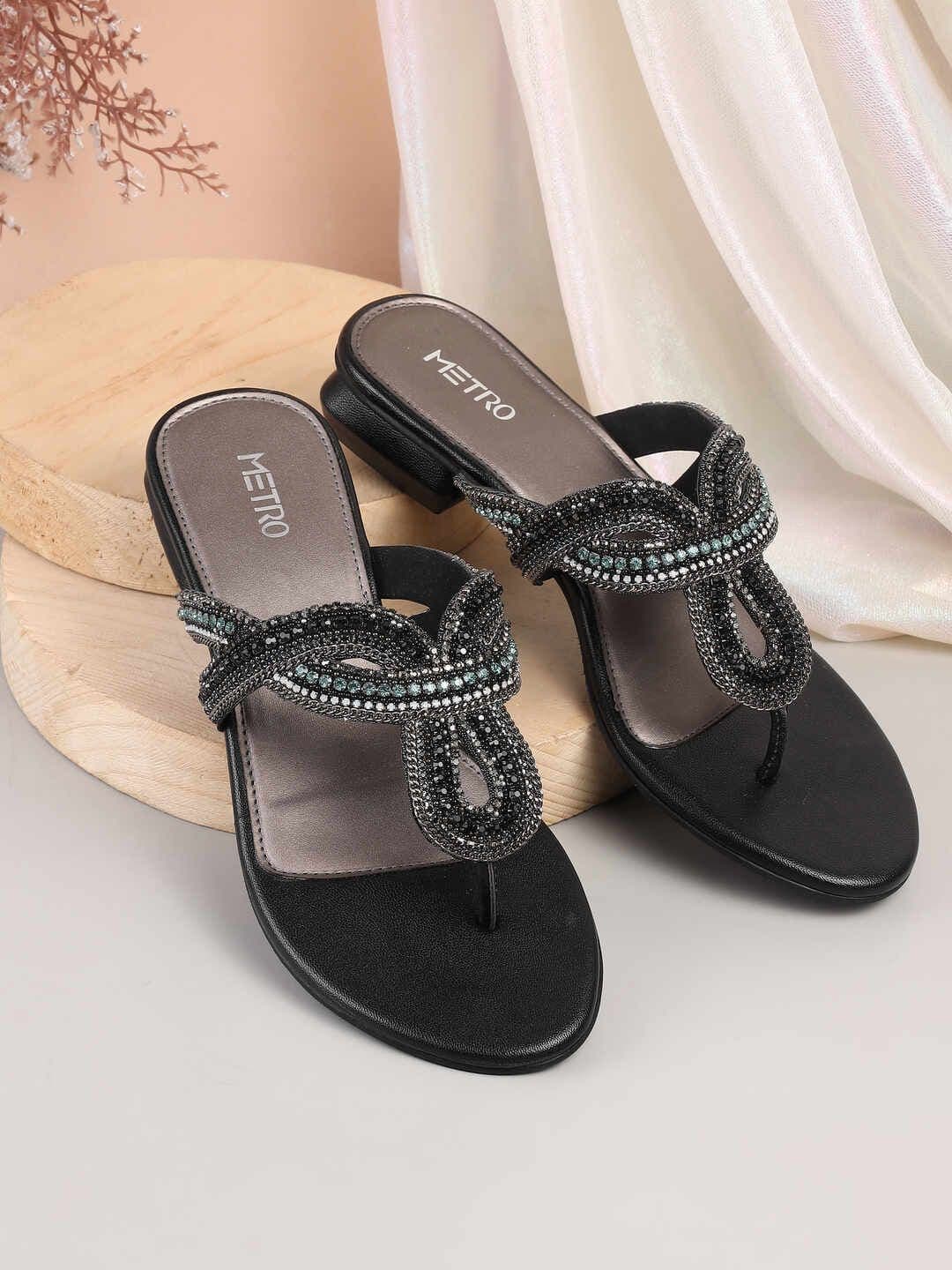 Metro Colourblocked Party Block Sandals - view 1