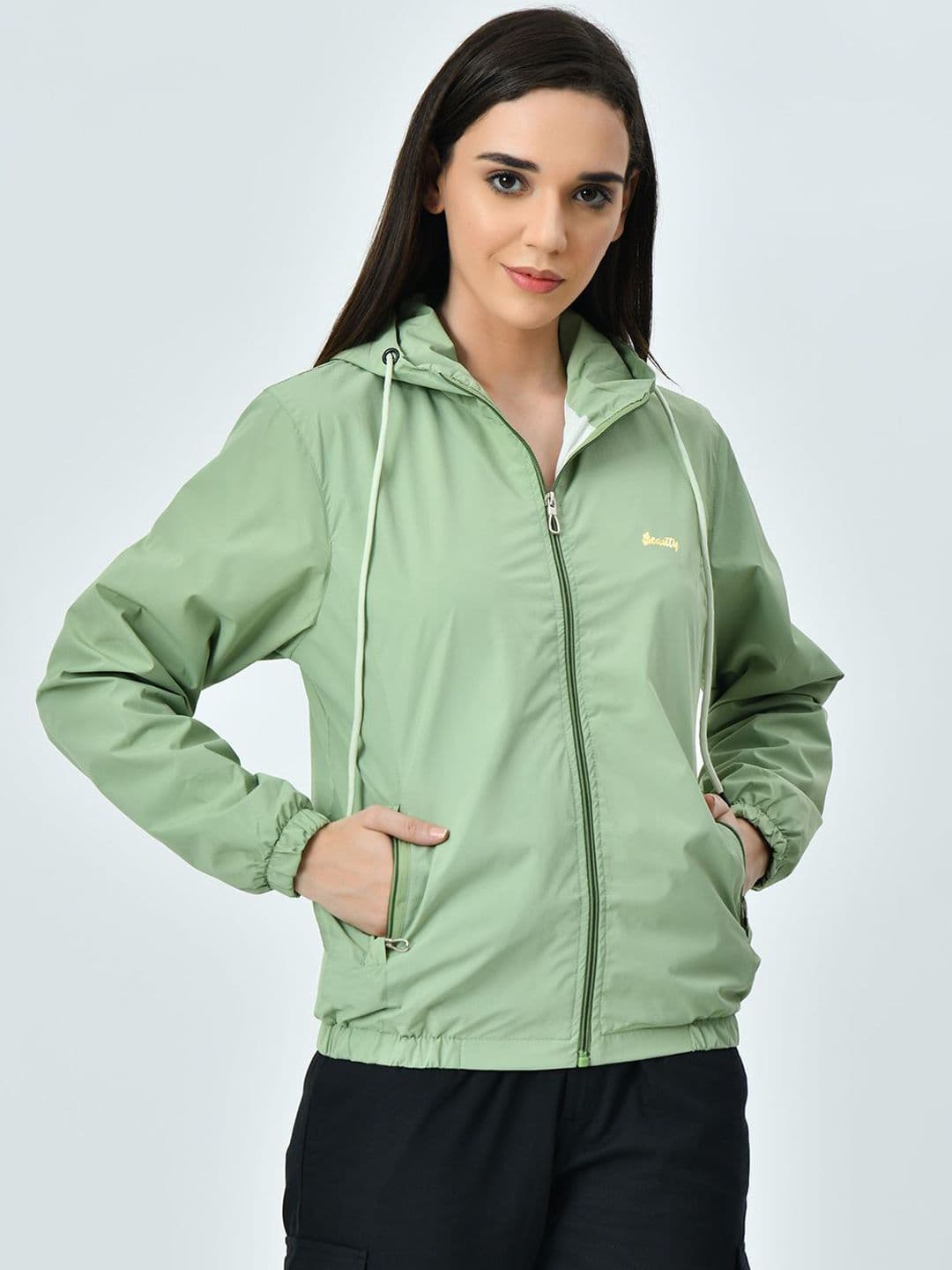 SMSHOPMORE Women Lightweight Winter Windcheater Jacket with Hood & Zip Closure - view 1
