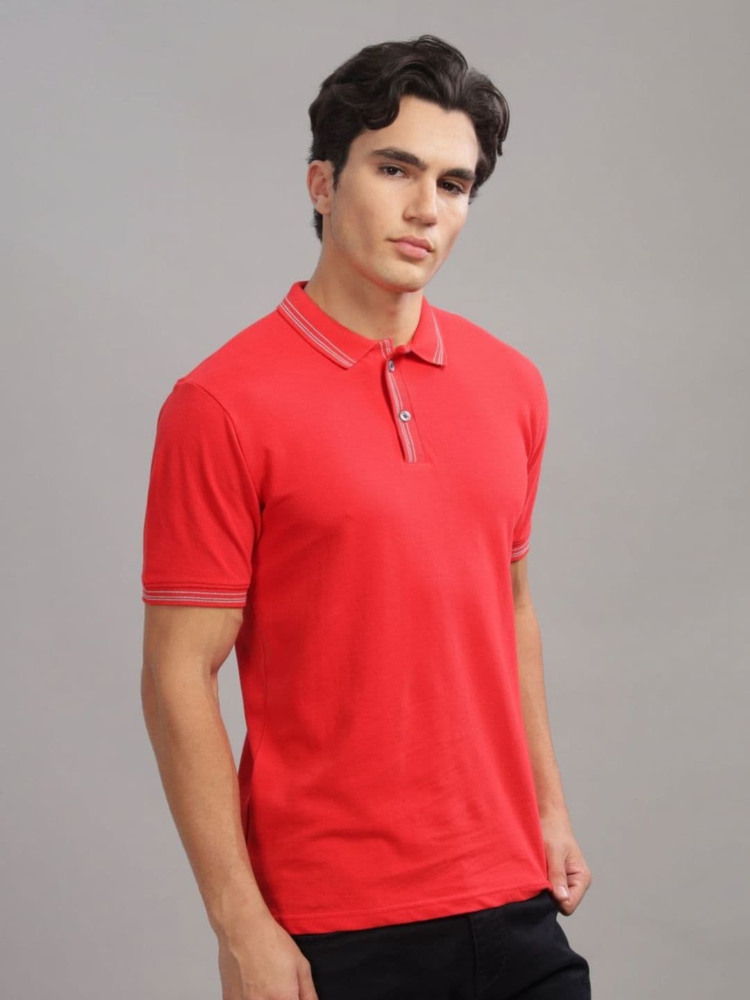 ADRO Men Polo Collar Applique T-shirt - view 1