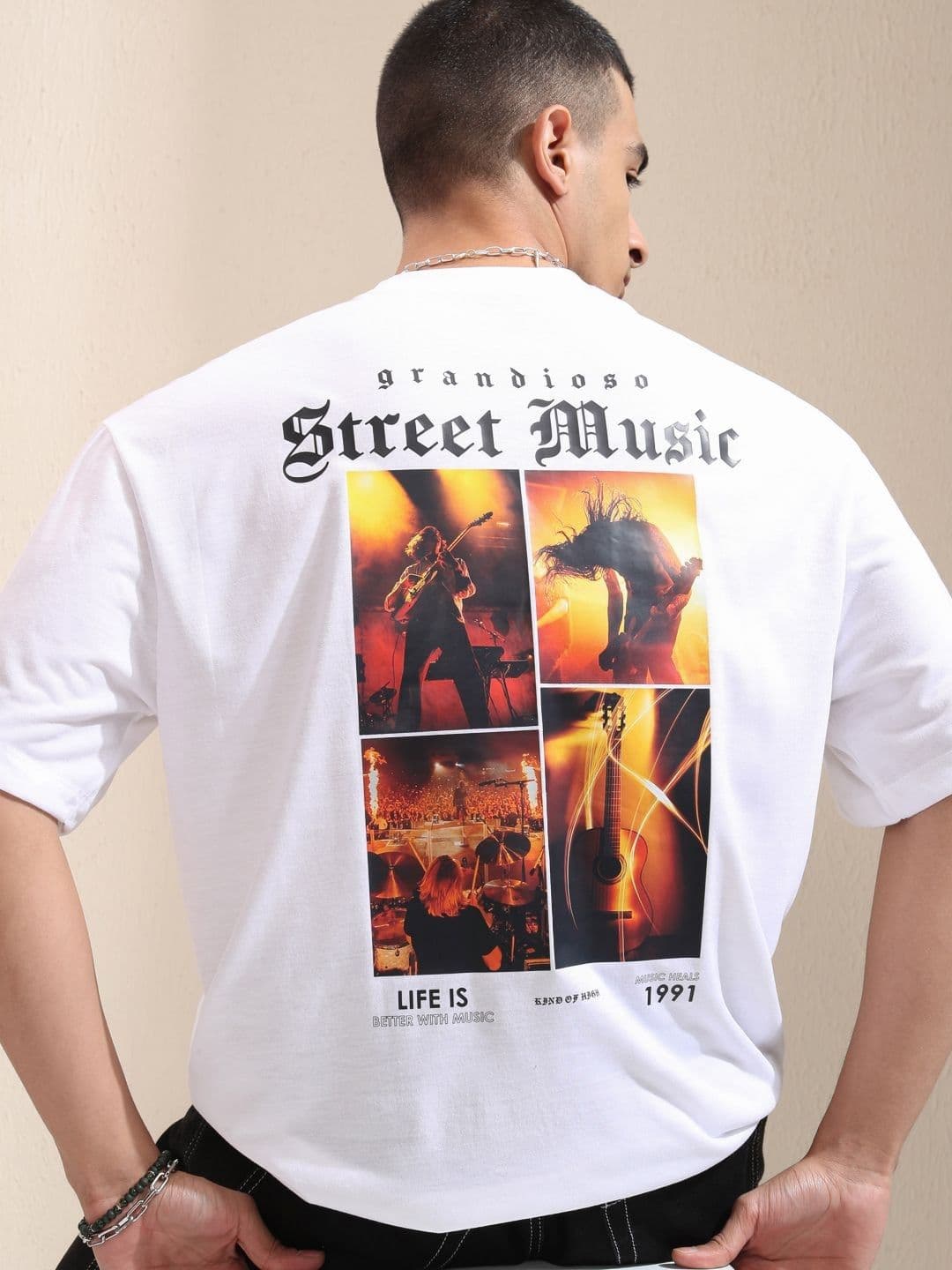 HIGHLANDER Men Printed Raw Edge Relaxed Fit T-shirt - view 1