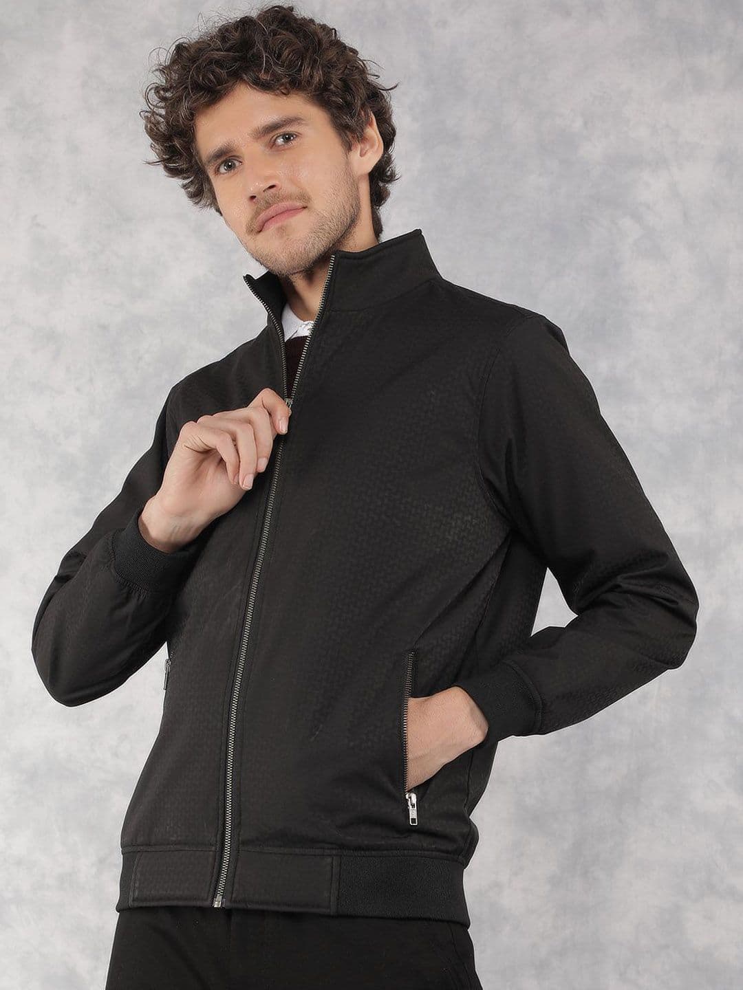 Crimsoune Club Men Geometric Lightweight Bomber Jacket - view 1