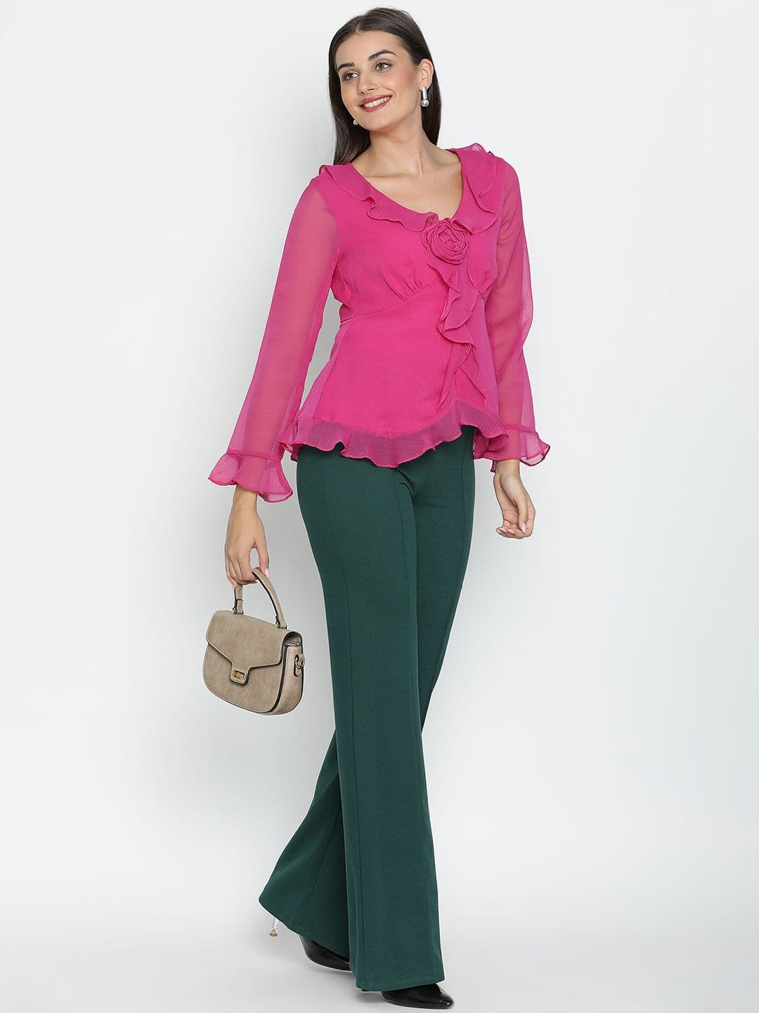 DRAAX Fashions Women Solid V-Neck Top - view 1