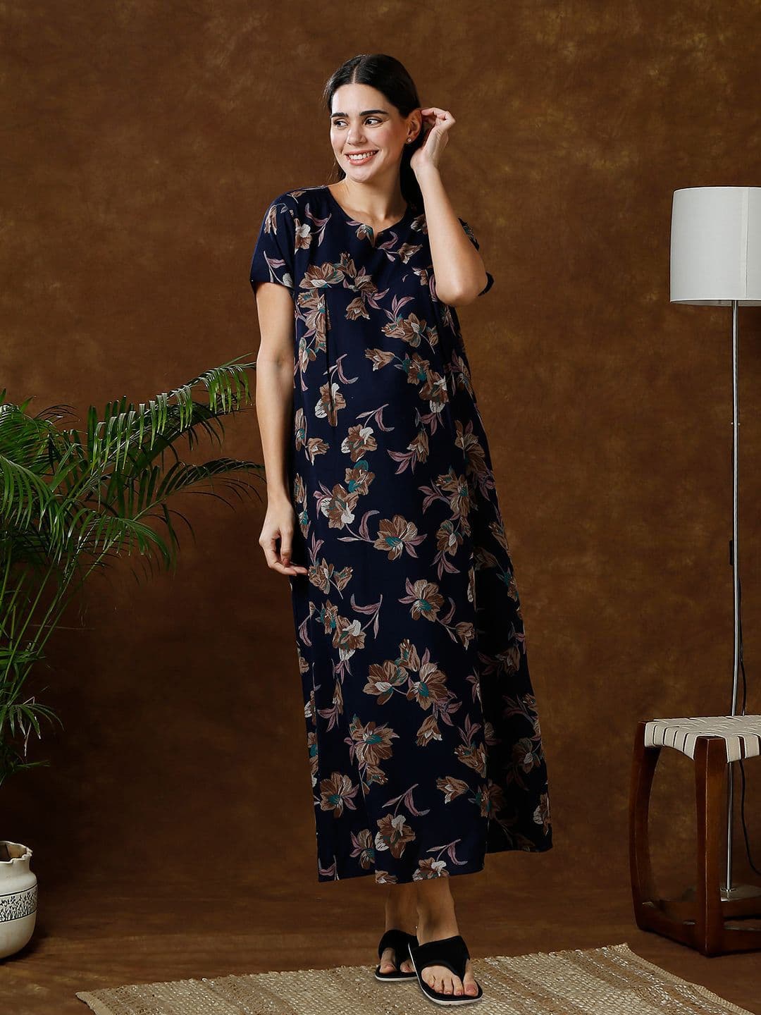 MomToBe Women Printed Maternity Maxi Nightdress - view 1