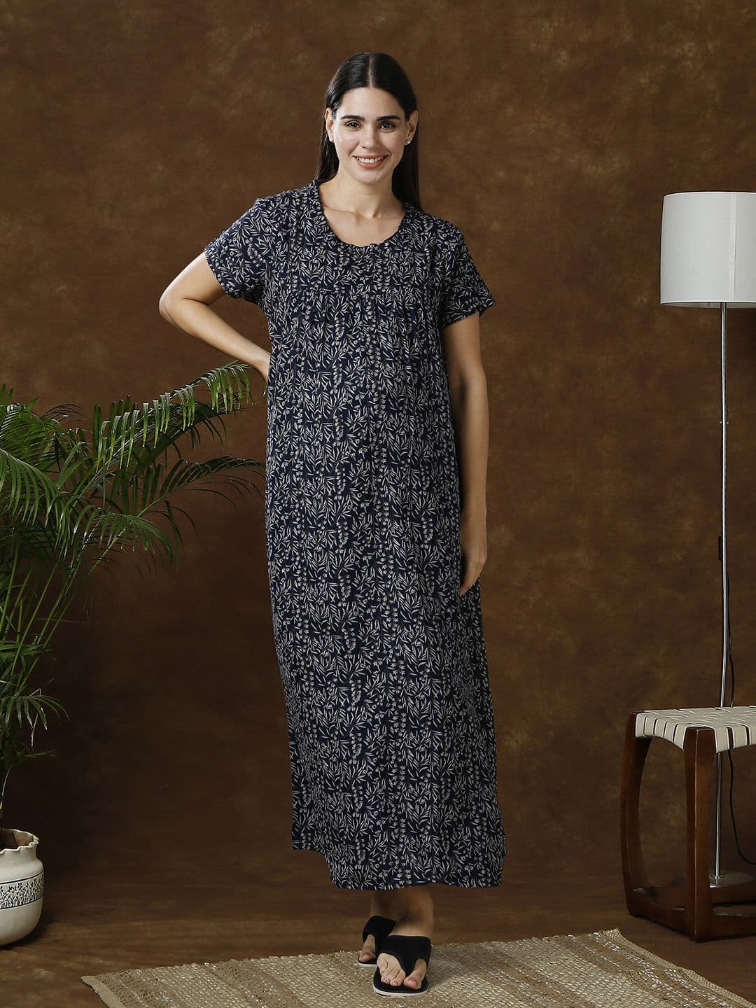 MomToBe Women Printed Maxi Nightdress - view 1