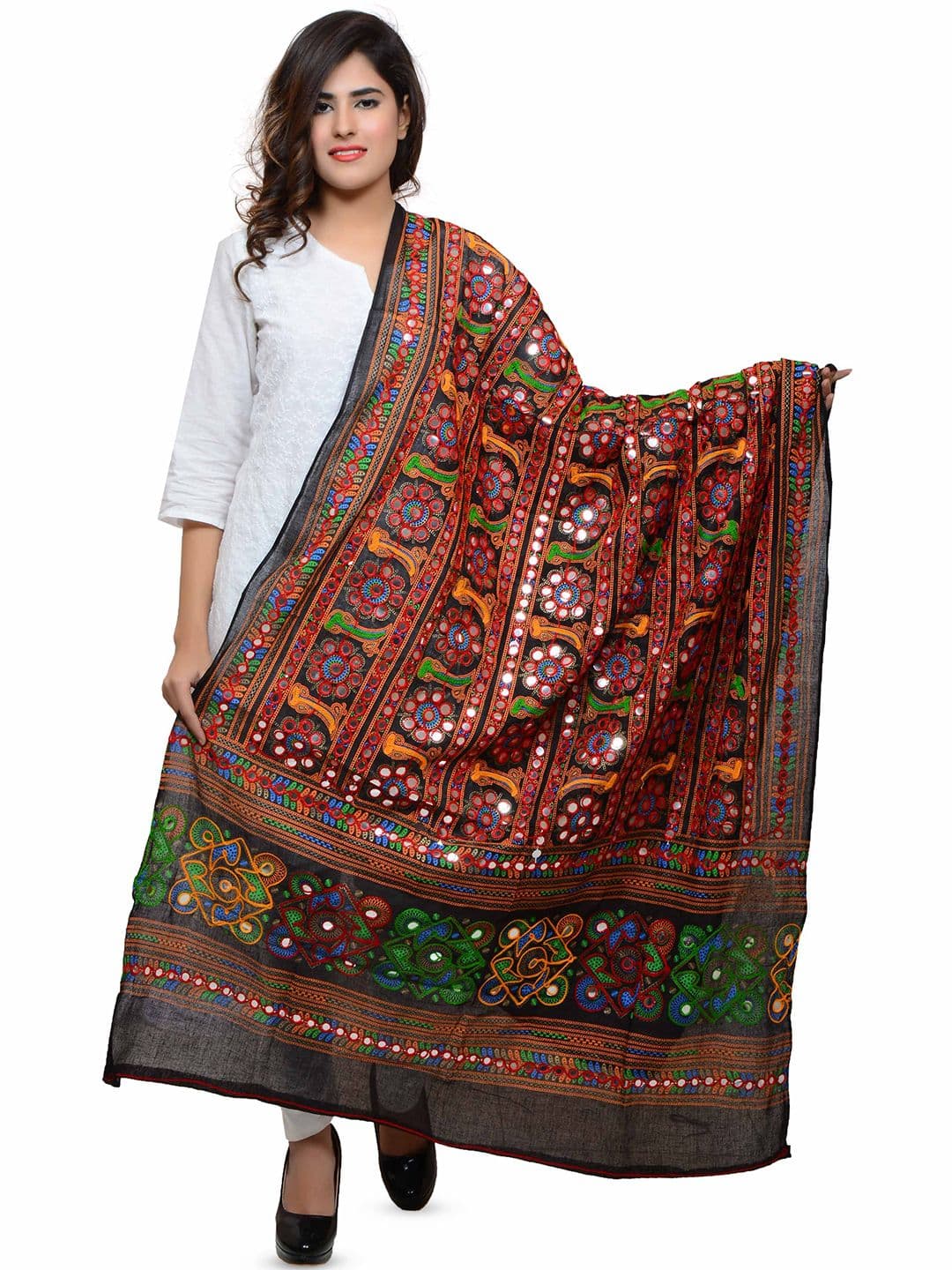 BANJARA INDIA Embroidered Dupatta with Thread Work - view 1