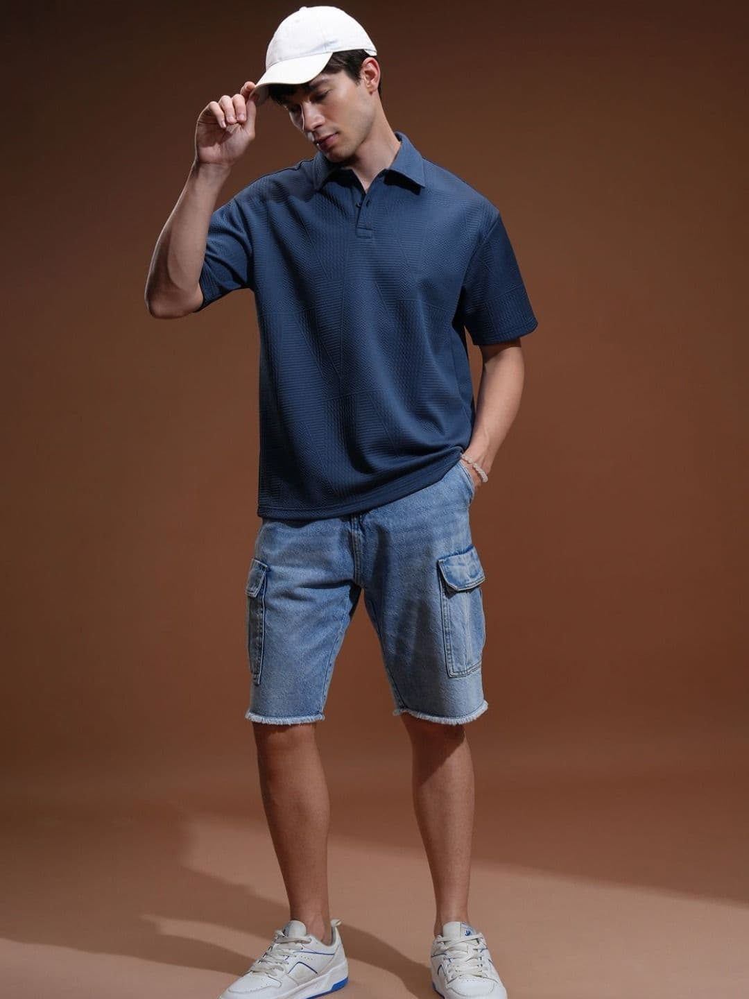HIGHLANDER Men Self Design Polo Collar Relaxed Fit T-shirt - view 1