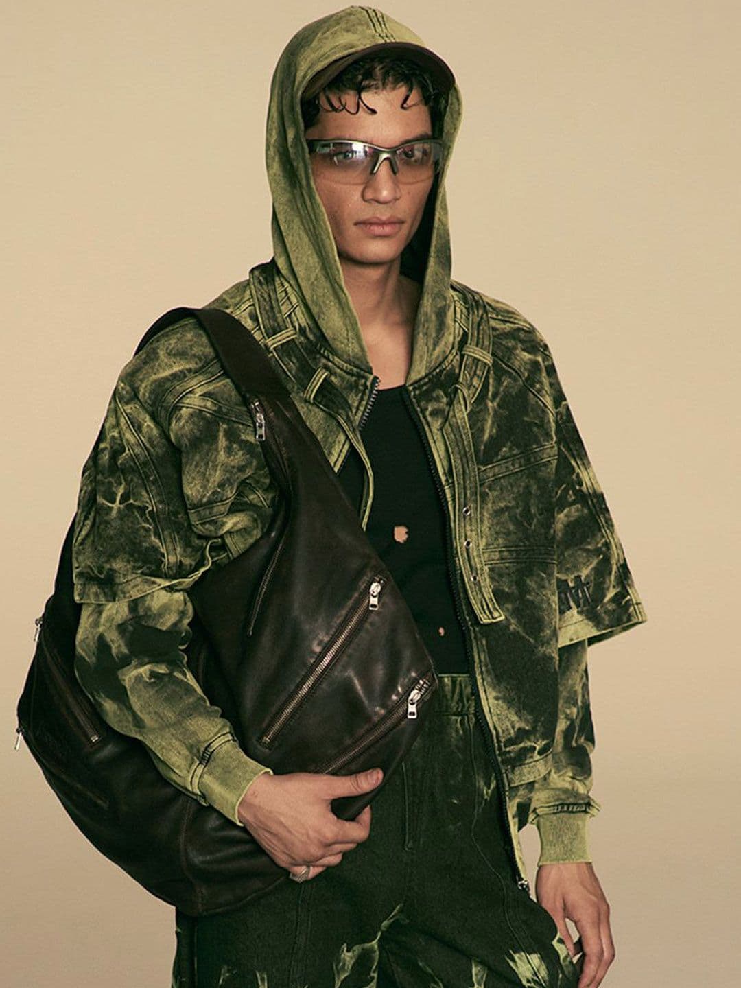 the Misnomer Unisex Camouflage Fleece Longline Parka Jacket - view 1
