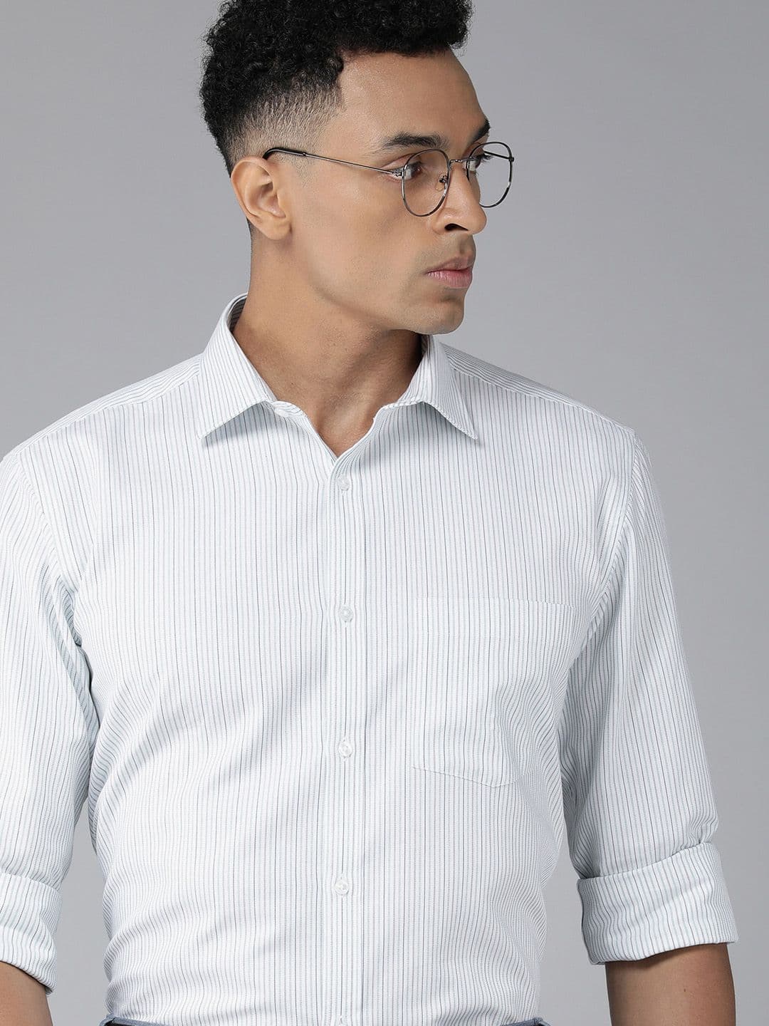 Park Avenue Slim Fit Pure Cotton Striped Formal Shirt - view 1