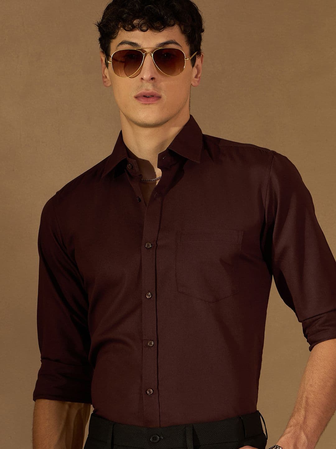 DENNISON Men Brown Formal Shirt - view 1