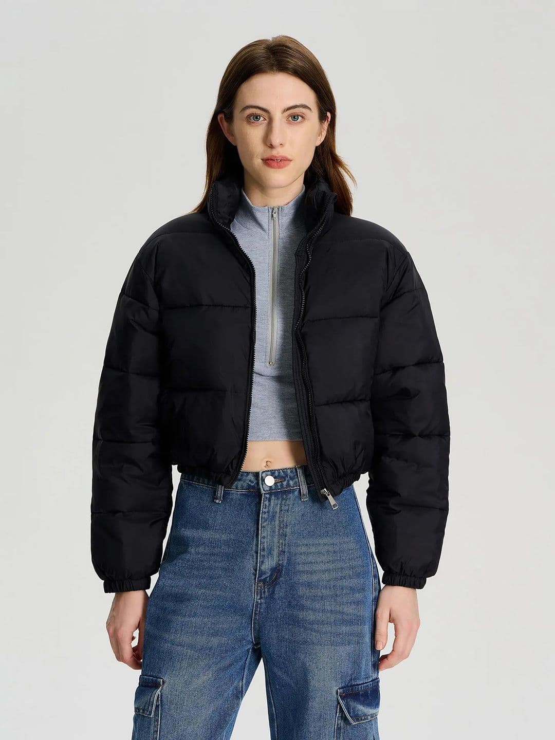 Kotty Women Black Crop Puffer Jacket - view 1